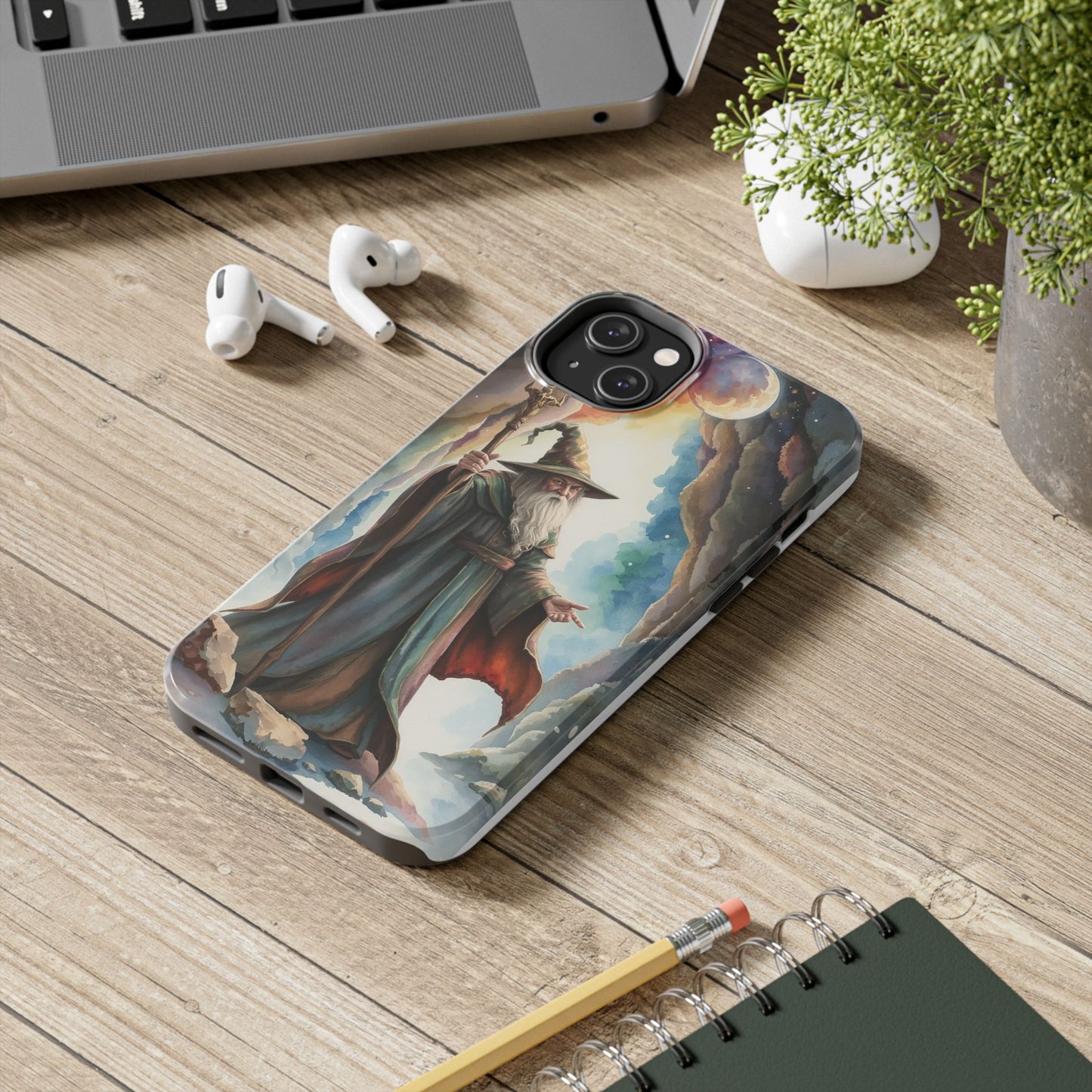 Magical Wizard Phone Case - Tough, Durable Phone Cover for Fantasy Lovers, Geek Gift, Unique Design, Celestial Phone Accessory