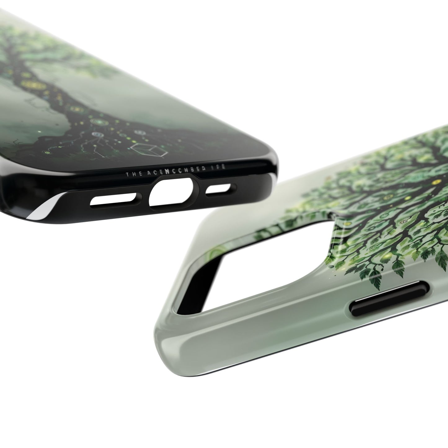 Nature-Inspired Tough Phone Case with Tech Tree Design - for iPhone