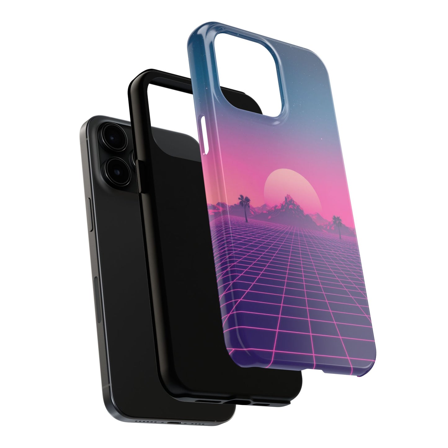 Retro Aesthetic Tough Phone Case - Vibrant Sunset Design