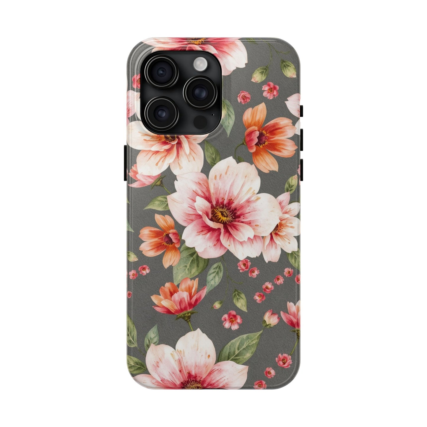 Floral Pink Tough Phone Case - Stylish & Durable Floral Design - for iPhone