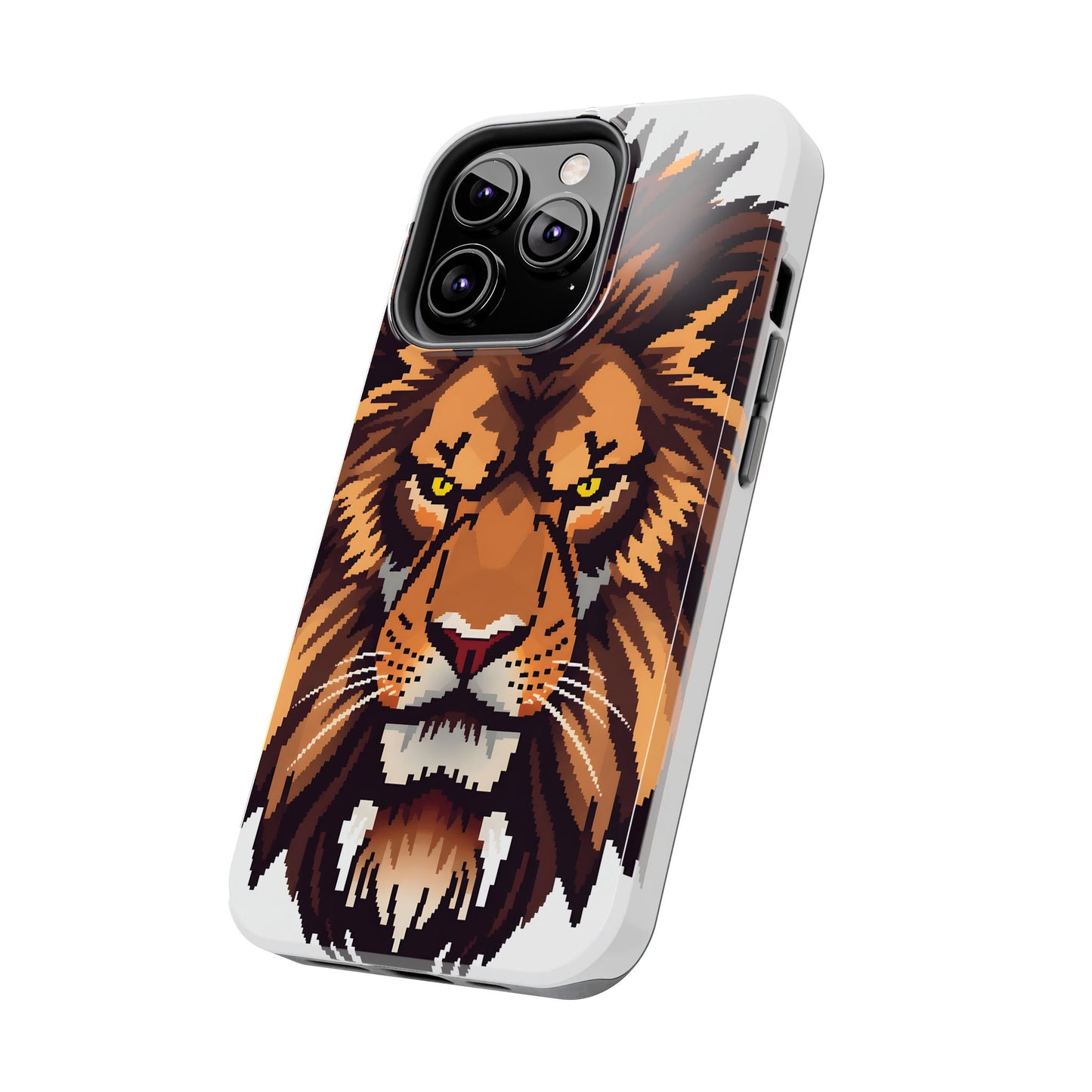 Fierce Pixelated Lion Tough Phone Case - Durable Design for Animal Lovers - for iPhone
