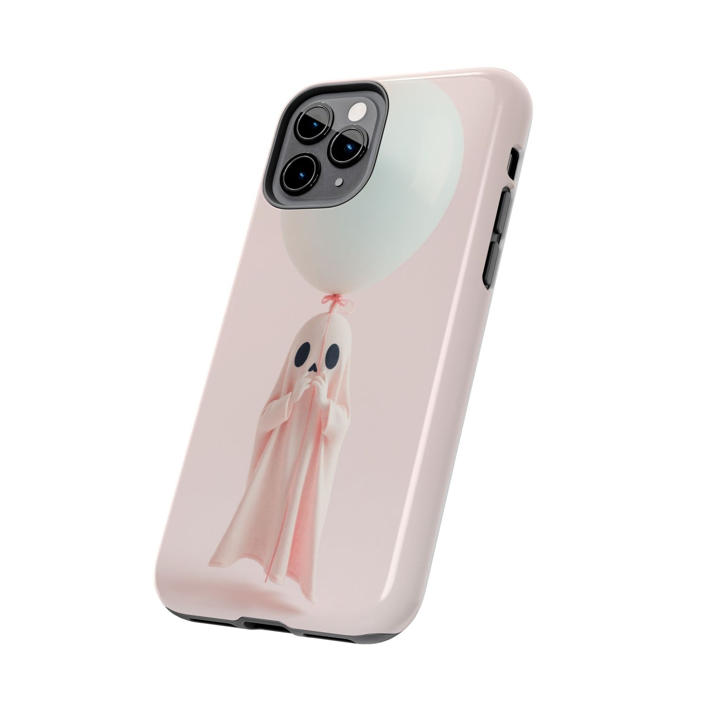 Cute Ghost Phone Case with Balloon - Tough Protection for Spooky Vibes
