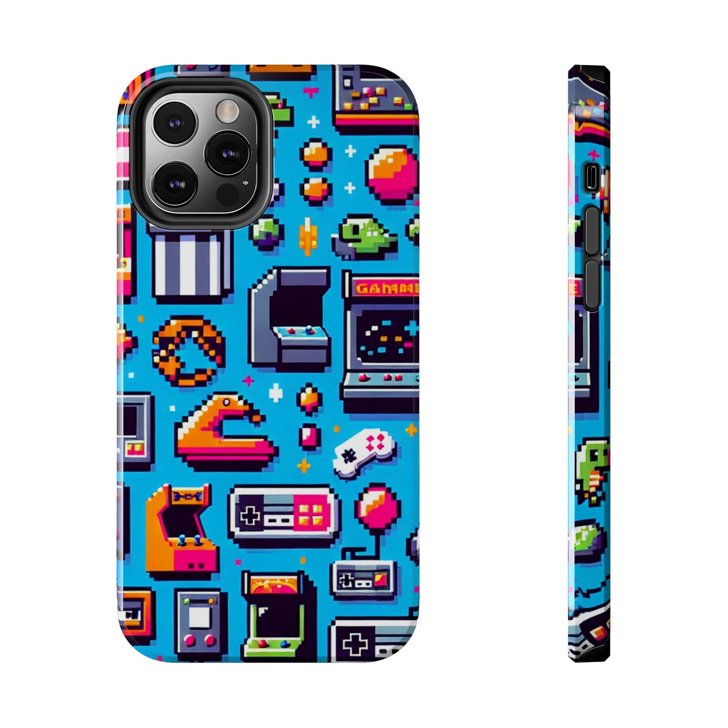 Retro Gaming Tough Phone Case - Pixel Art Design for Gamers - for iPhone