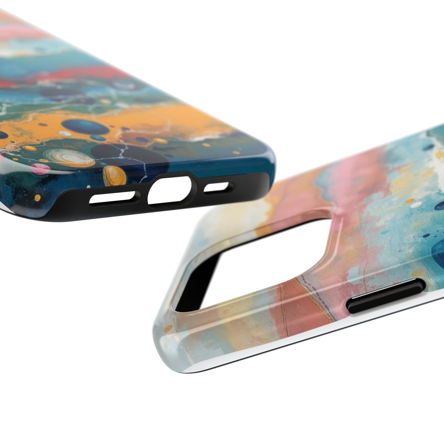 Artistic Tough Phone Case - Vibrant Waves Design for Unique Style