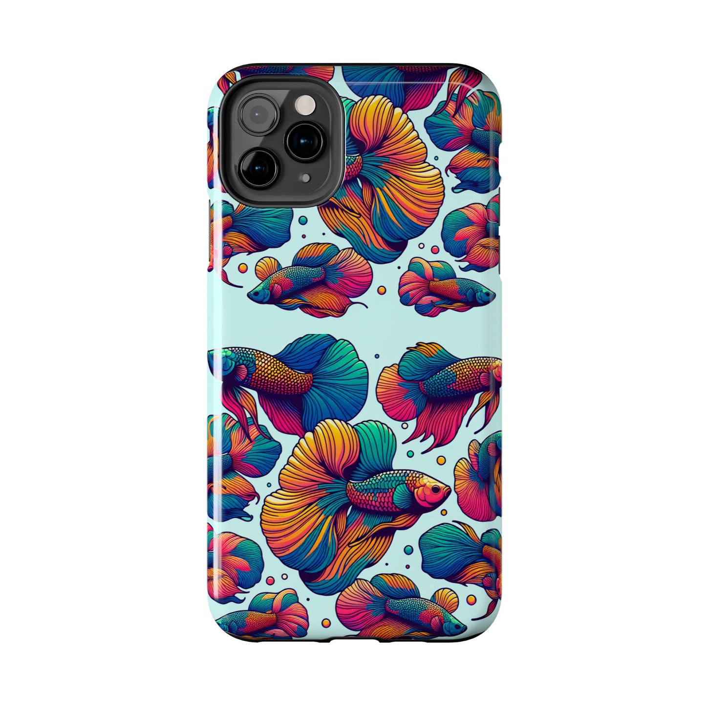 Colorful Fish Pattern Tough Phone Case - Aquatic Lovers - for iPhone