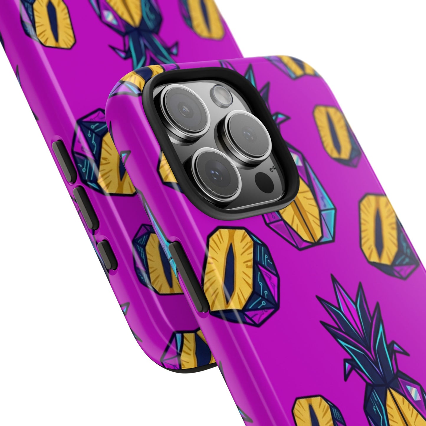 Cyberpunk Origami Pineapple iPhone Case