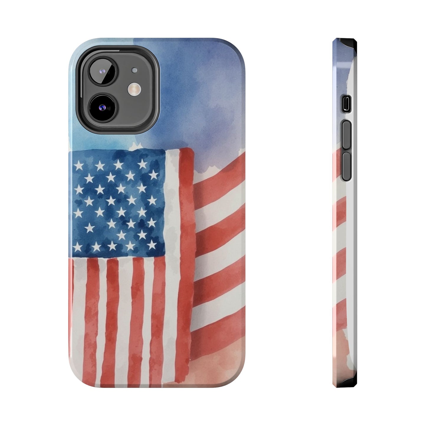 Abstract Watercolor American Flag Design - Tough Phone Case - for iPhone
