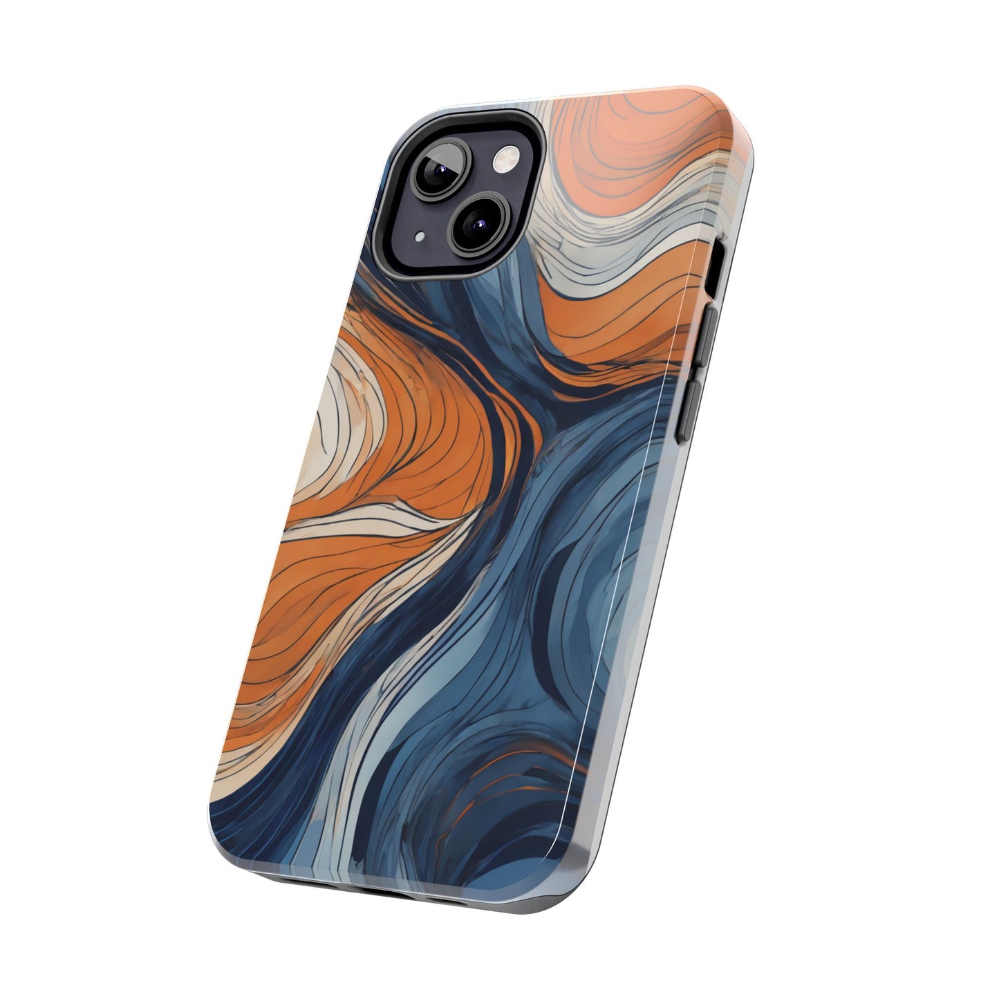 Artistic Tough Phone Case - Vibrant Abstract  Waves Design - for iPhone