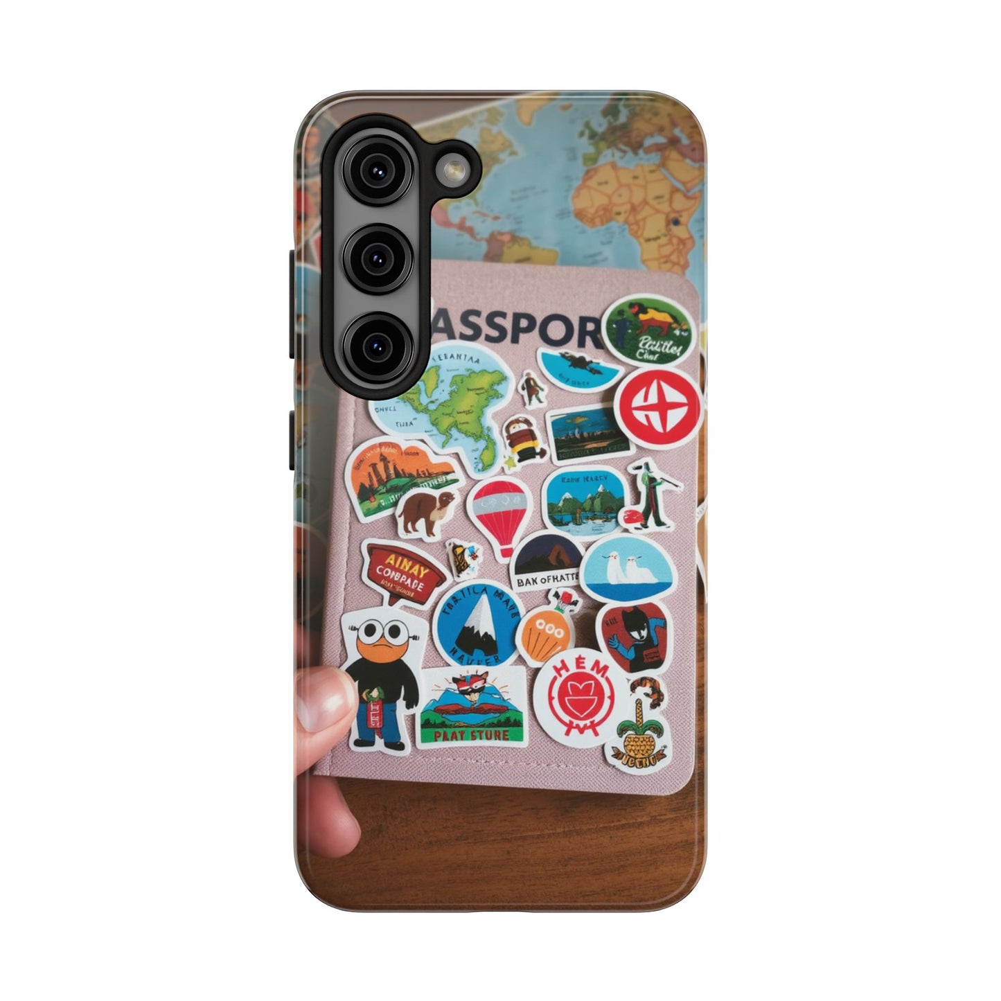 Adventure Stickers Phone Case - Tough Protection for Travel Lovers