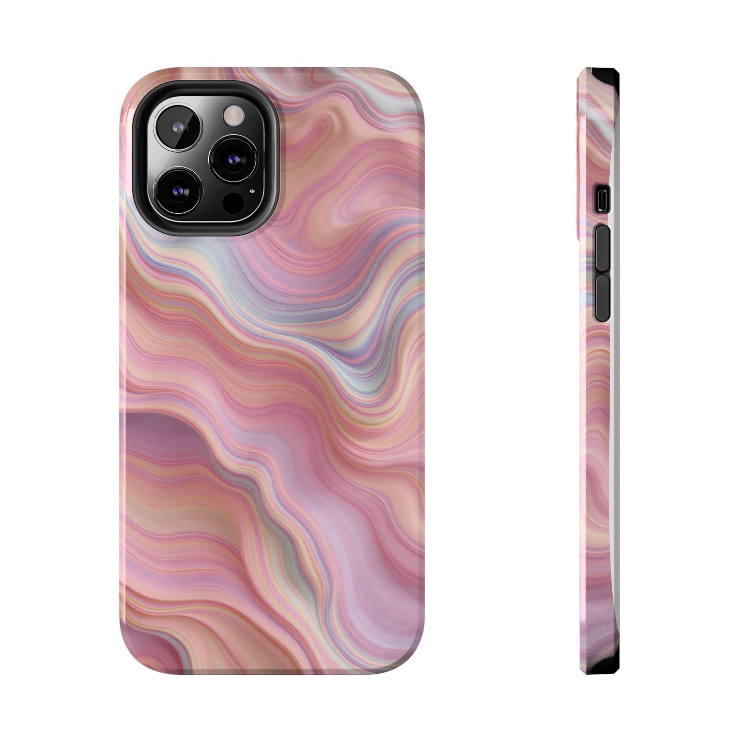 Stylish Tough Phone Cases - Abstract Pink Marble Design