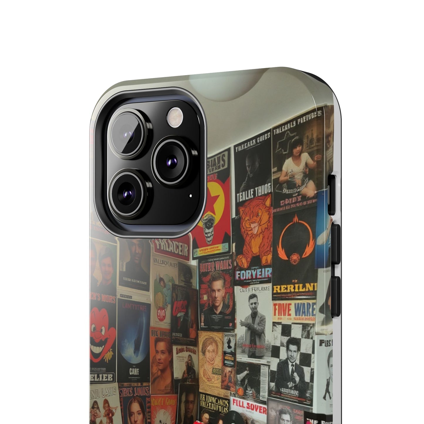 Retro Vibe Tough Phone Case - Vintage Movie Posters & Plush Toys Design
