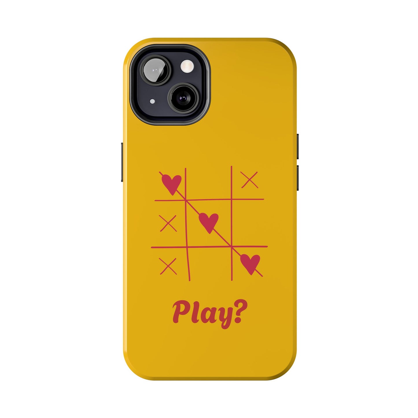 Heart Game Tough Phone Case - Fun Yellow Design for Gamers & Loved Ones - for iPhone