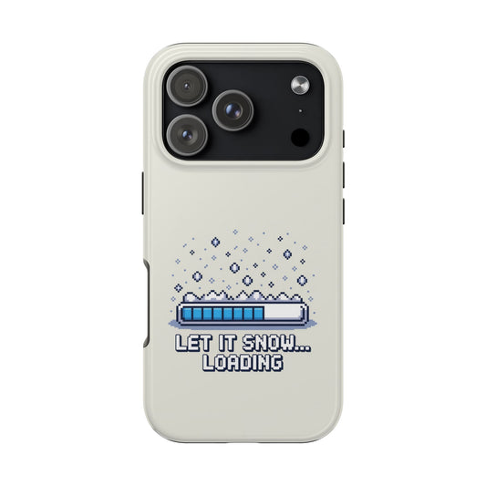 Snowy Vibe Tough Phone Case - Let It Snow Loading Design Pixel Art