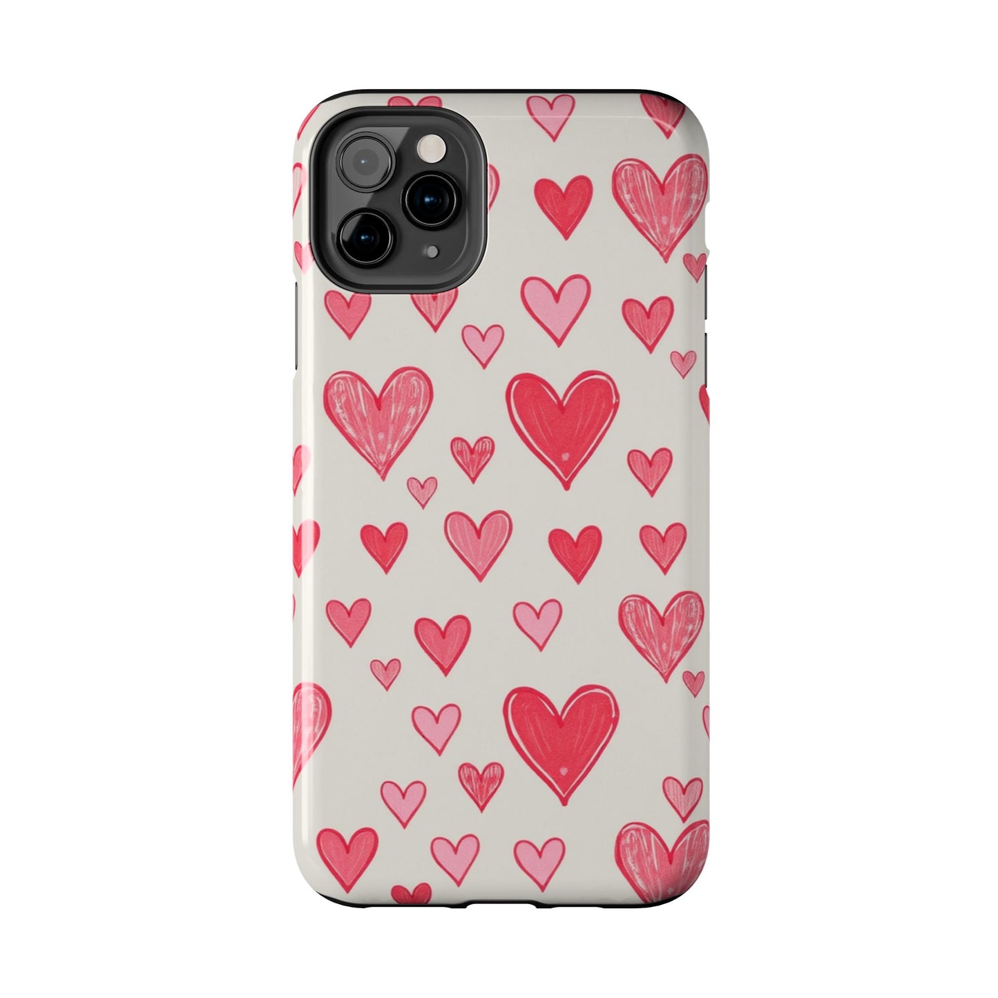 Heart Pattern Tough Phone Case - Cute and Stylish Protection