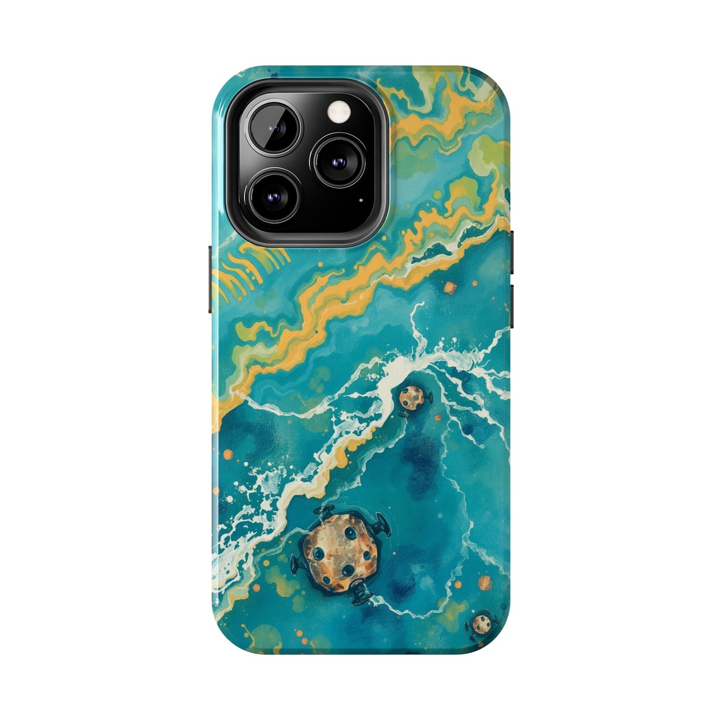Ocean Wave Tough Phone Case – Durable Protection with Abstract Art Design