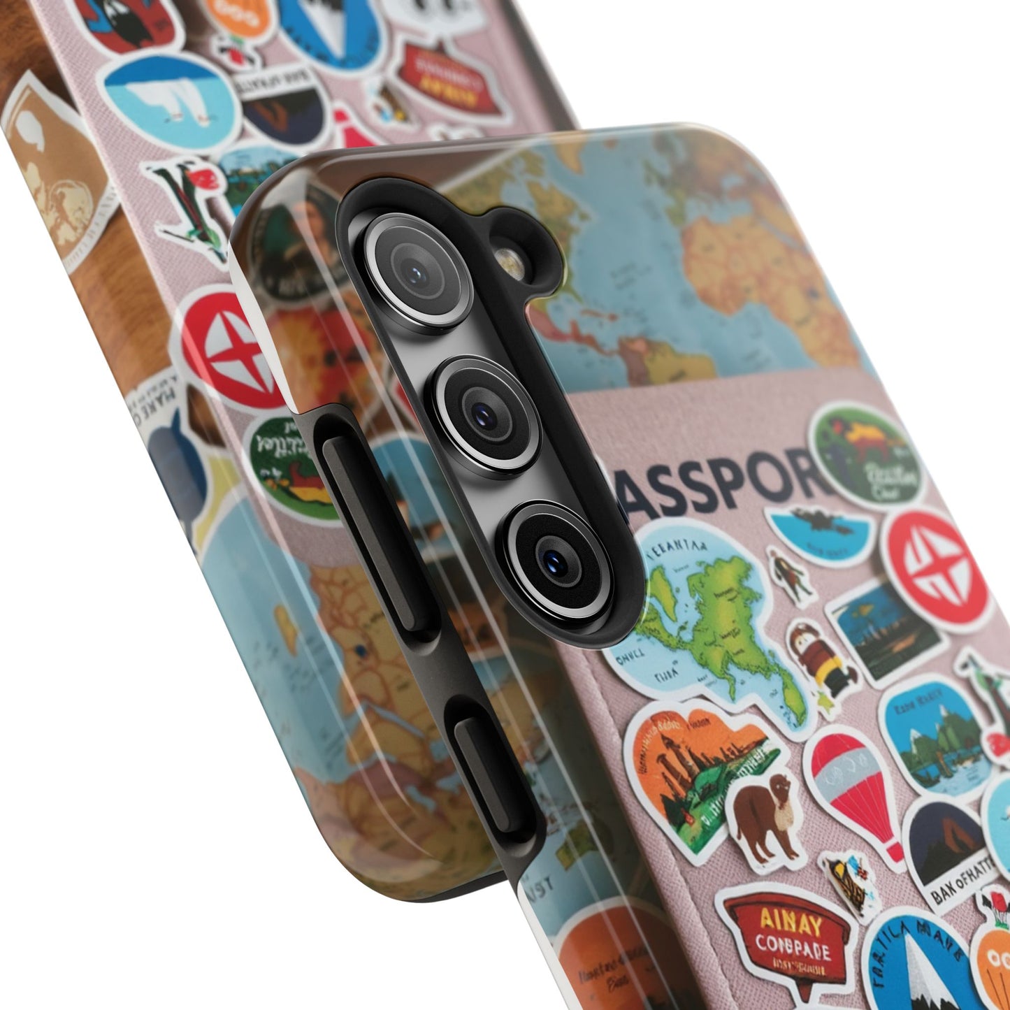 Adventure Stickers Phone Case - Tough Protection for Travel Lovers