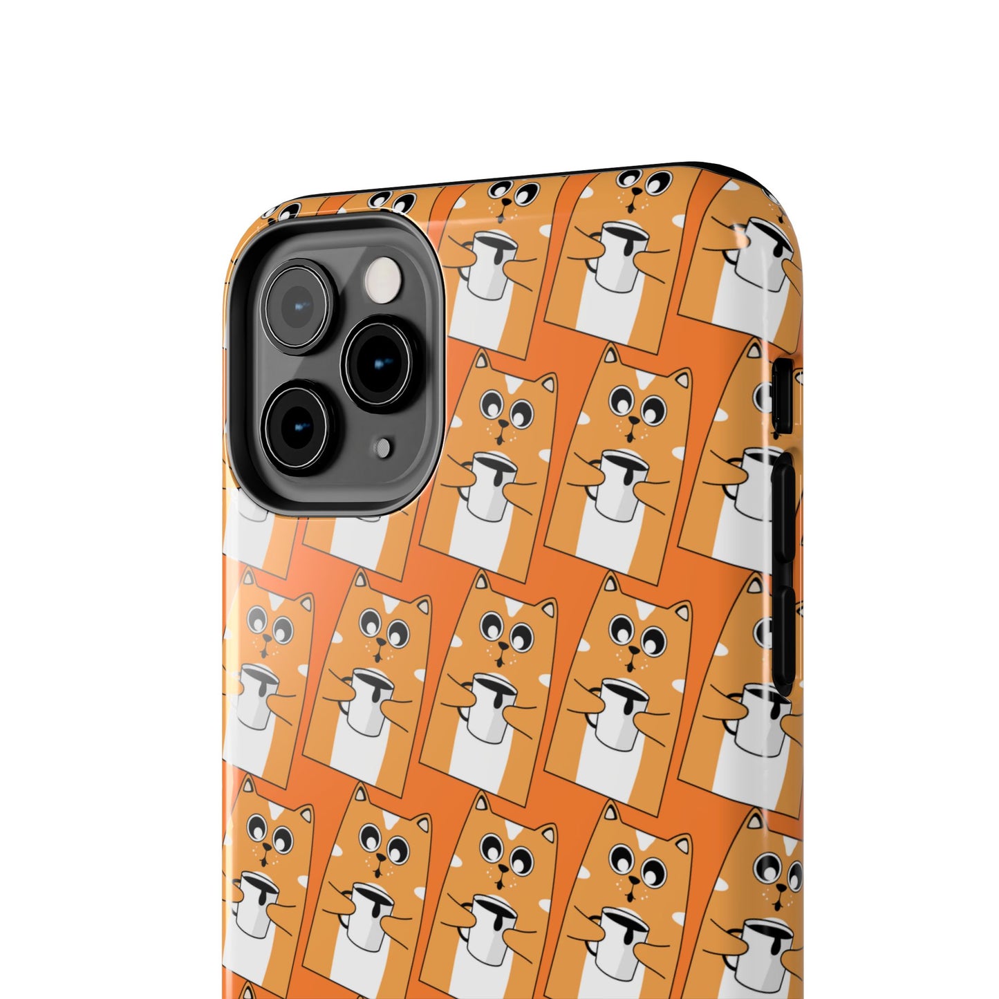 Coffee Cat Tough Phone Case – Durable, Fun, Perfect for Pet Lovers - for iPhone