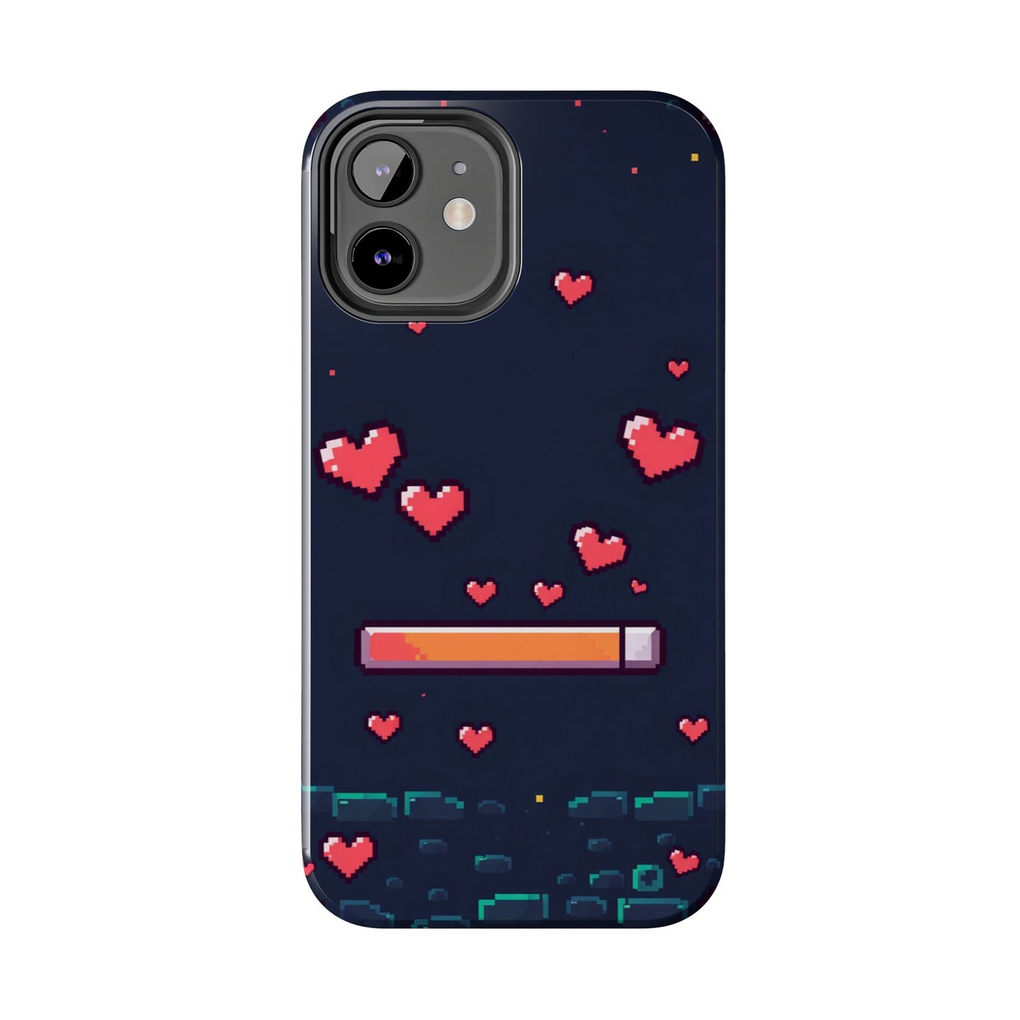 Pixel Heart Tough Phone Case - Retro Gamer Style for Valentine's Day