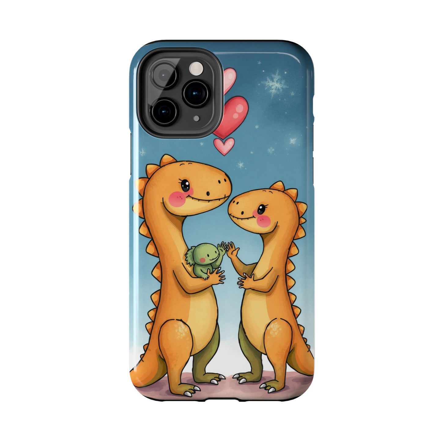 Dino Love Tough Phone Case - Cute & Durable Design for Kids & Parents