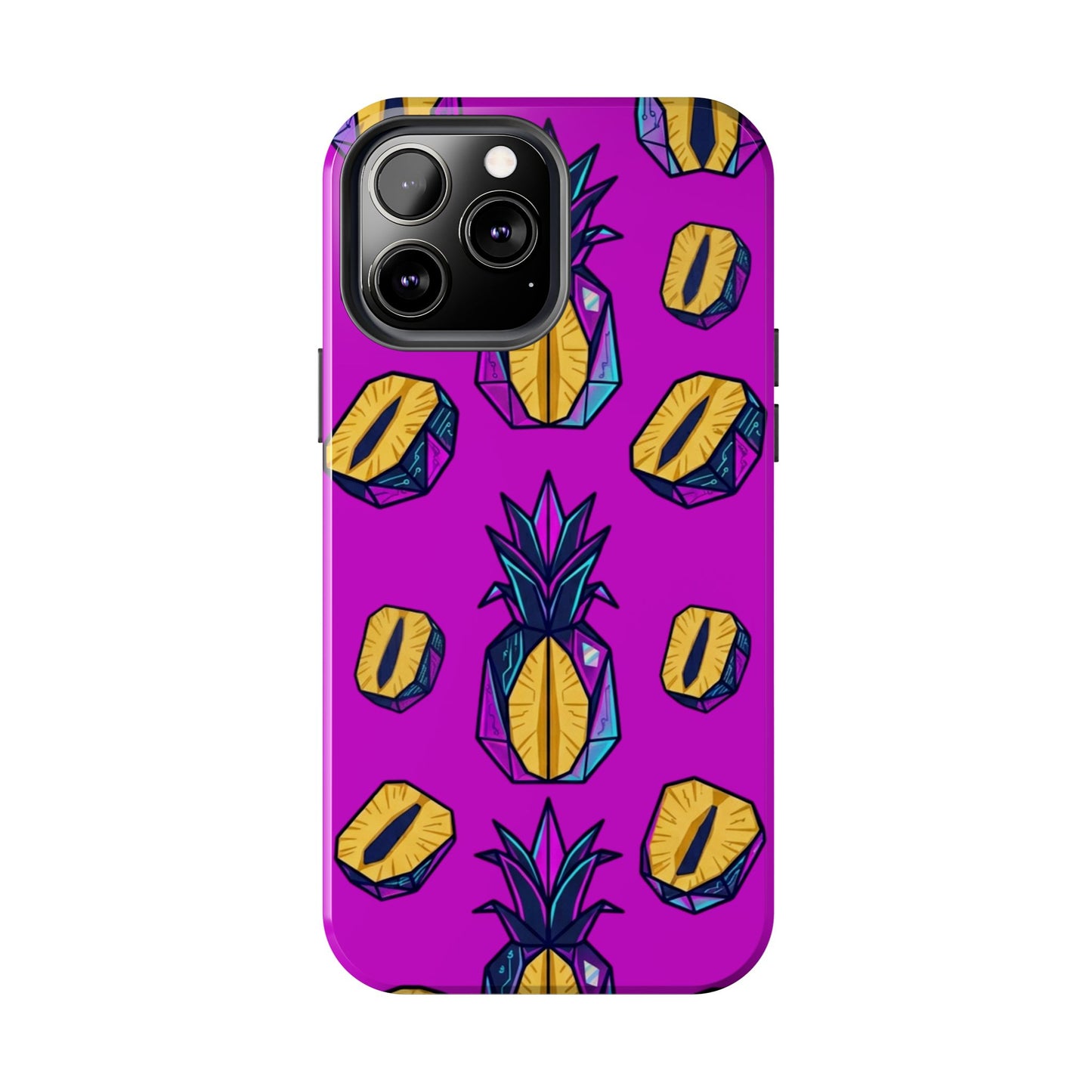 Cyberpunk Origami Pineapple iPhone Case