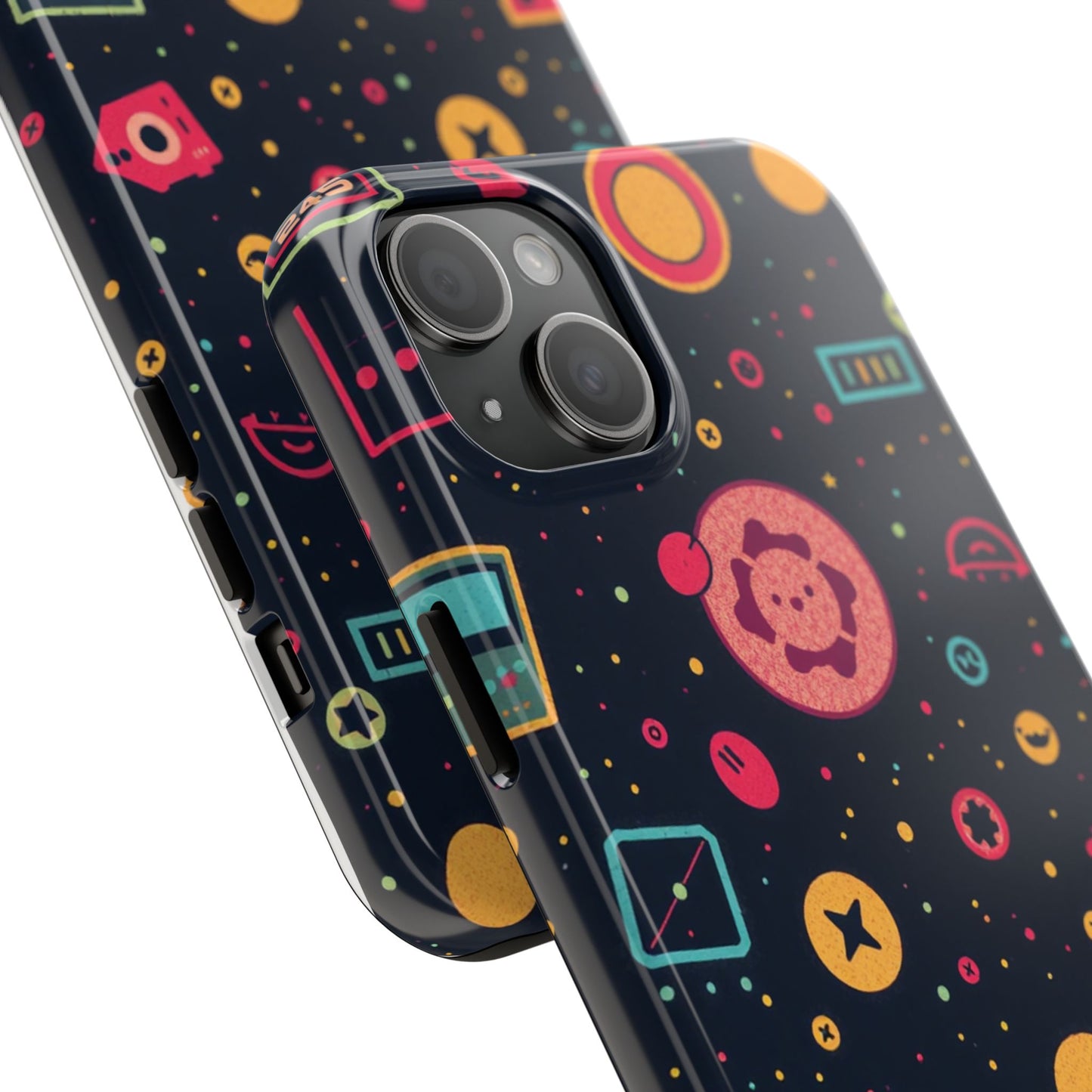 Colorful Space-Themed Tough Phone Case - Fun & Durable Protection for All Ages - for iPhone