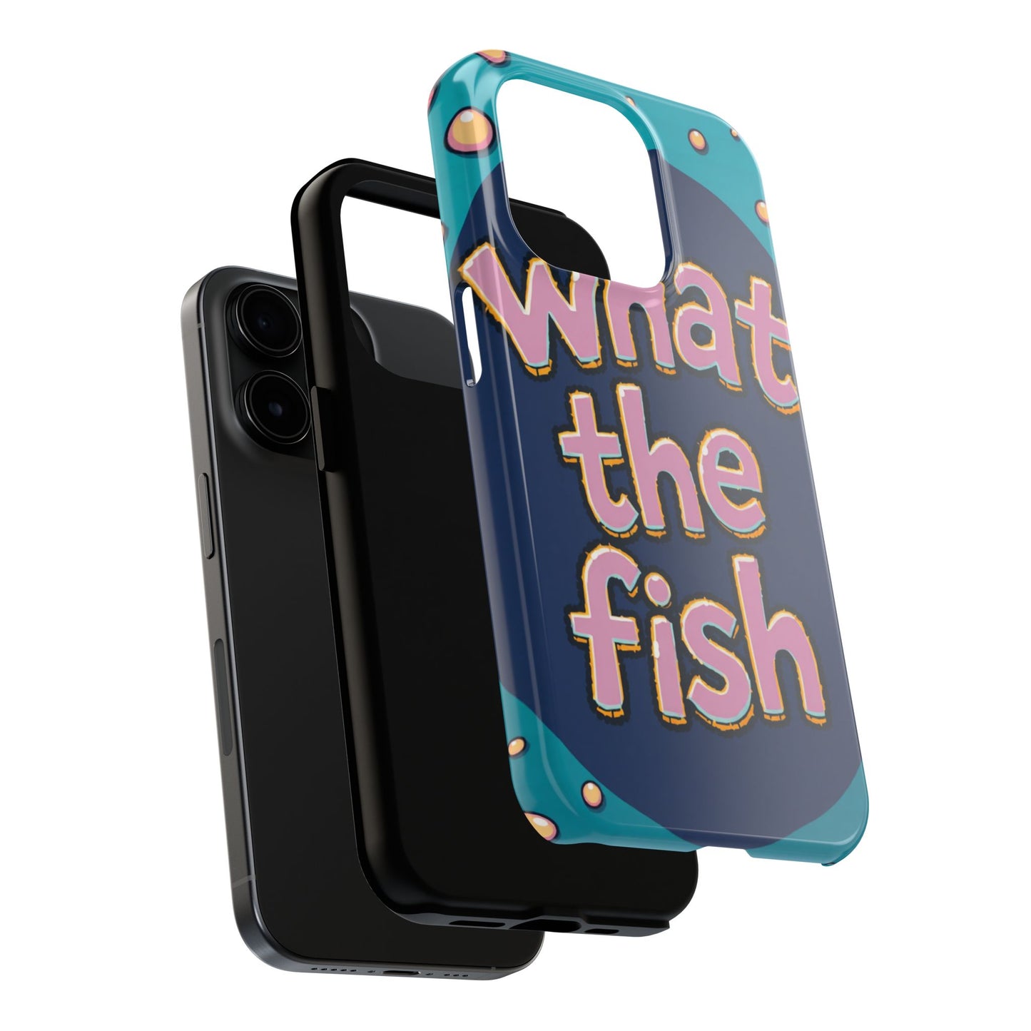Playful Tough Phone Case - "What the Fish" Design