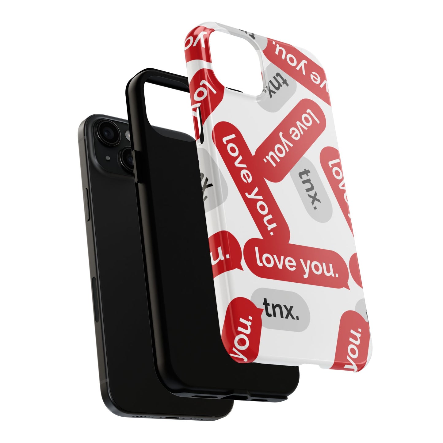 Love You&Tnx Tough Phone Case - Stylish and Protective for iPhone
