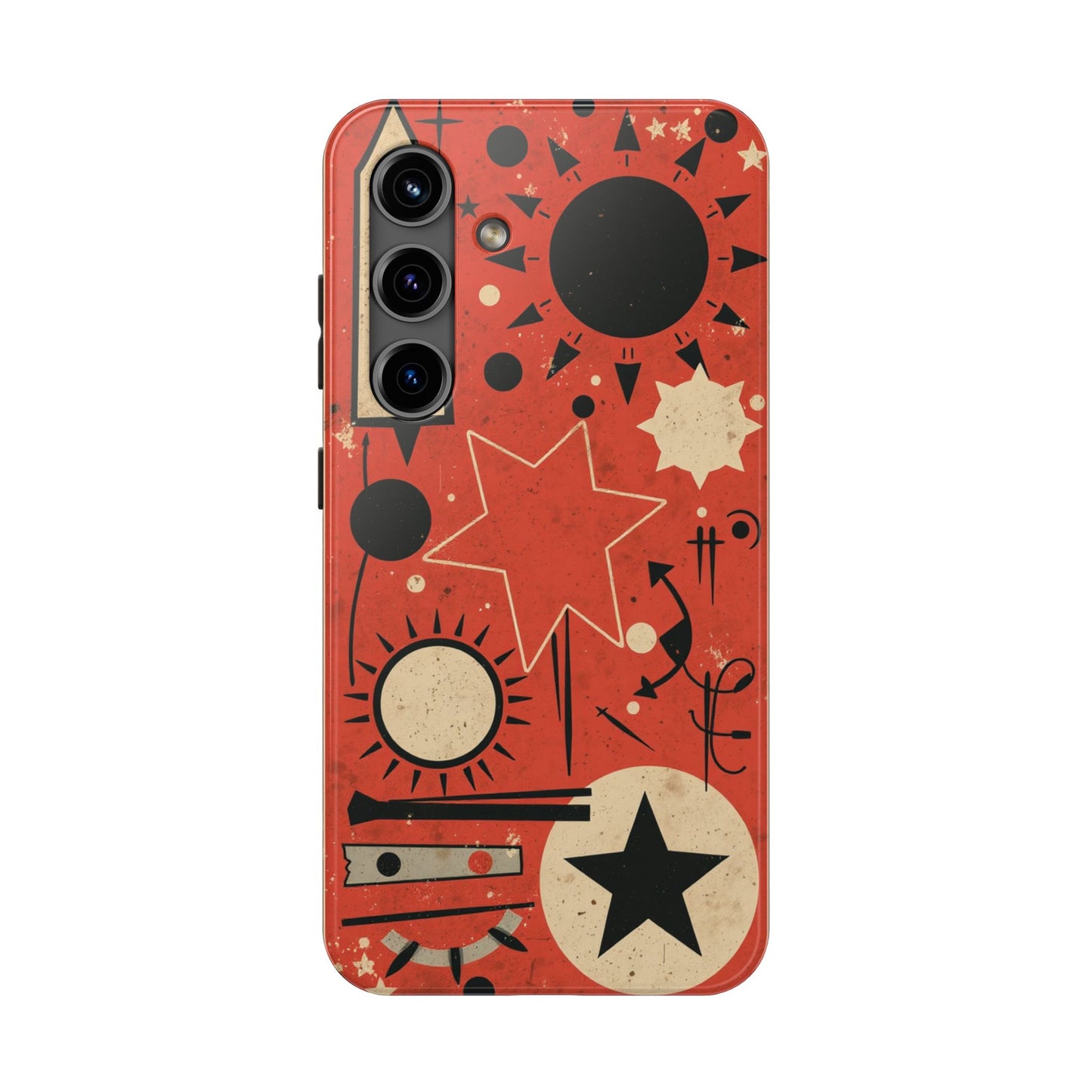 Retro Bold Tough Phone Case - Unique Geometric Design - for iPhone