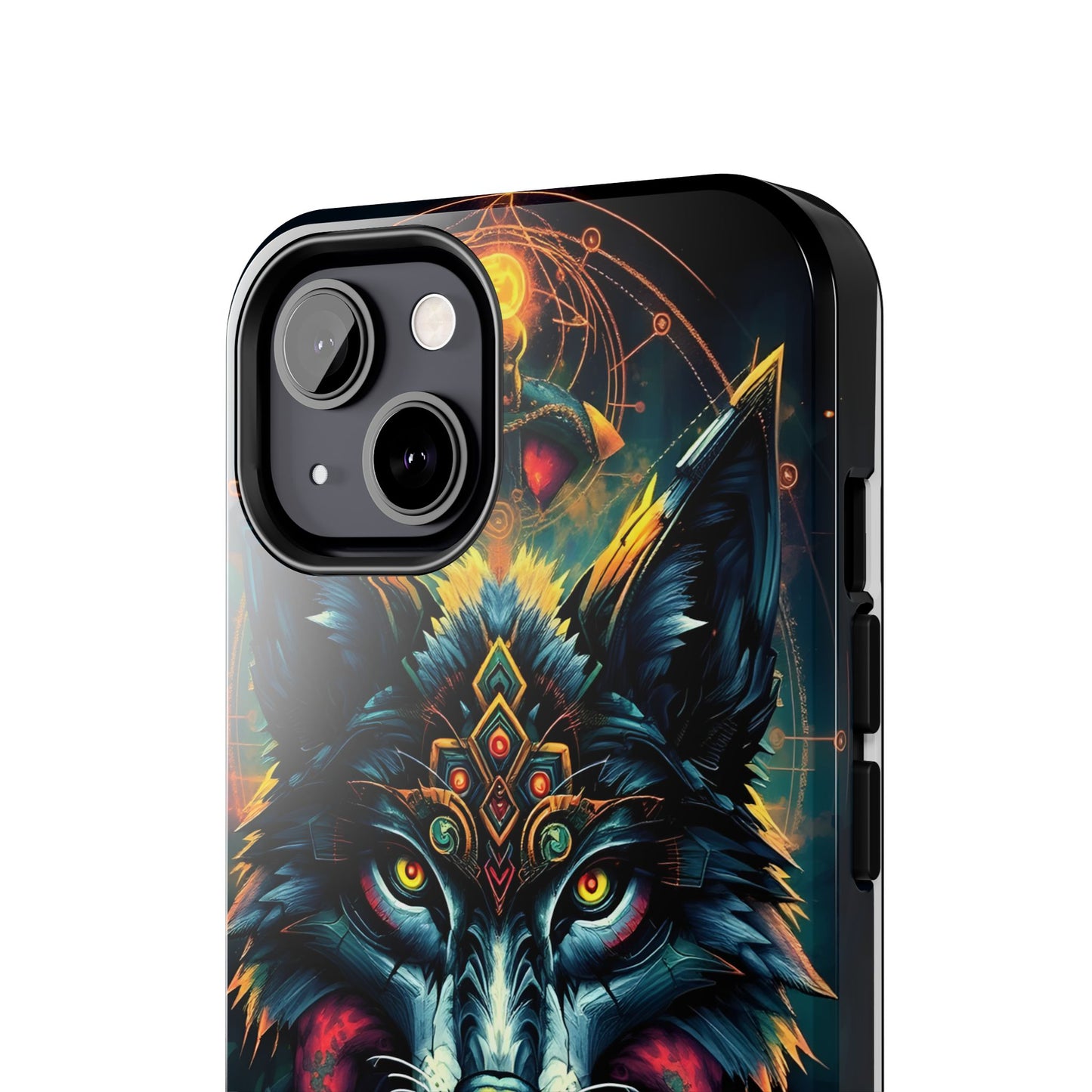 Vibrant Mystical Wolf Art Tough Phone Case - Durable & Unique Design for Animal Lovers - for iPhone