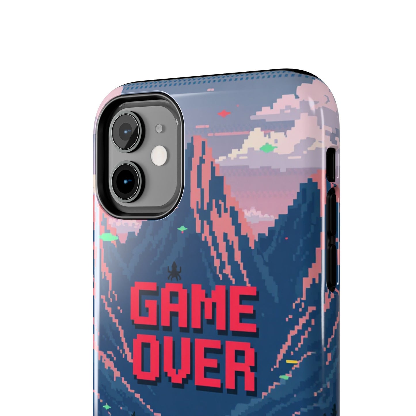 Pixel Art Tough Phone Case - 'Game Over' Design for Gamers