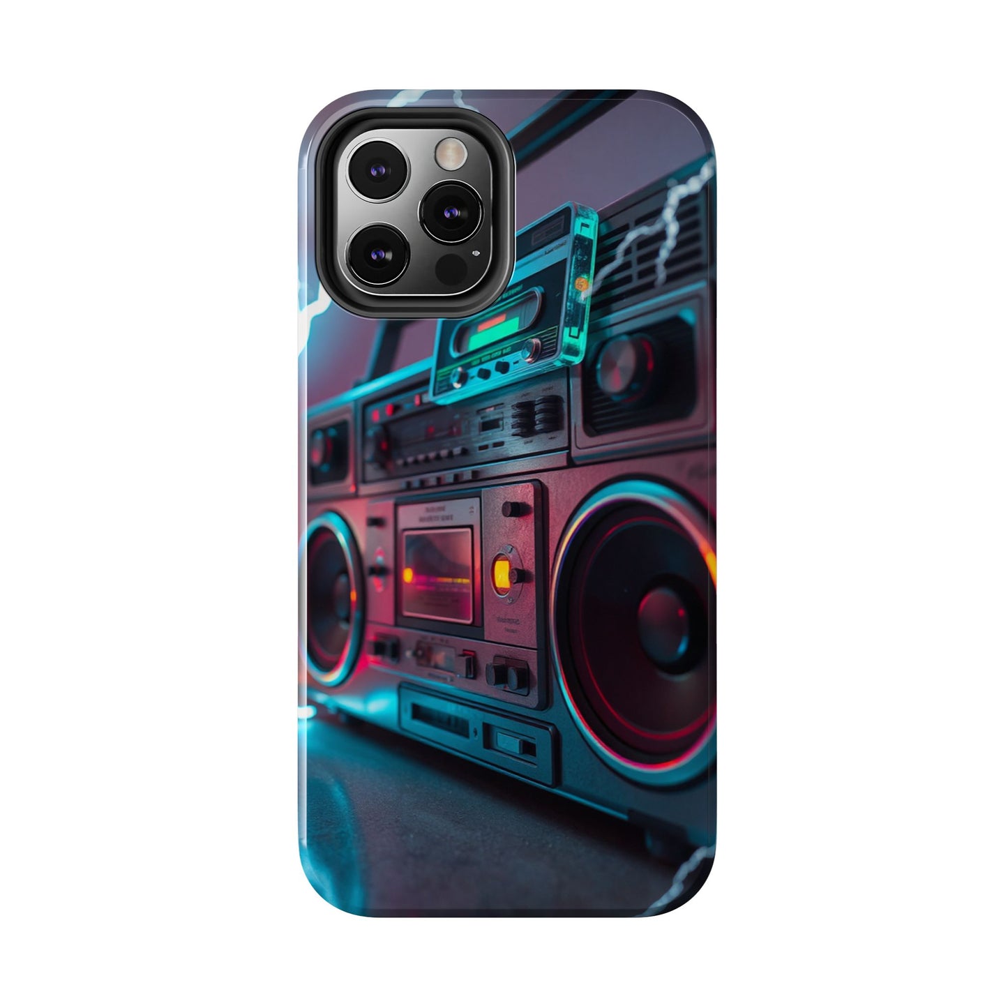 Retro Boombox Tough Phone Case – Vibrant Protection for Music Lovers
