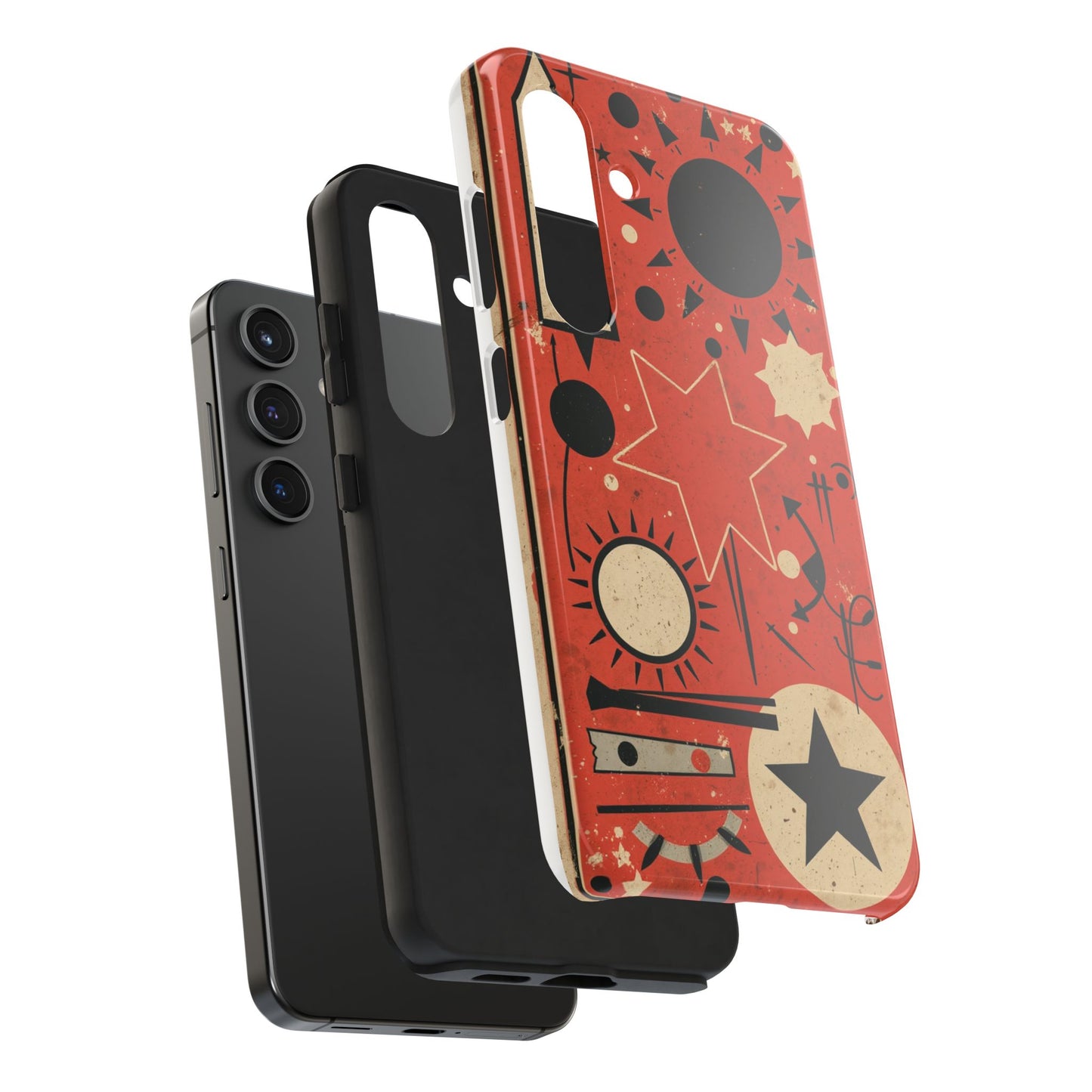 Retro Bold Tough Phone Case - Unique Geometric Design - for iPhone