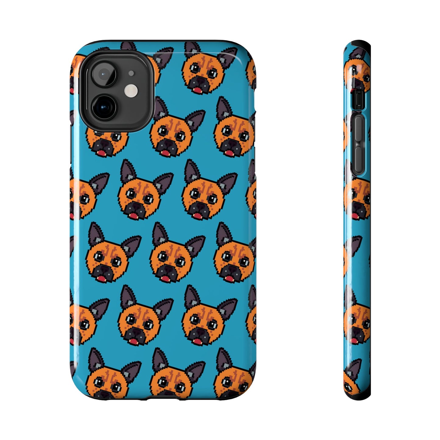 Cute Orange Dog Pixel Art Pattern Tough Phone Case - Fun & Durable Protection - for iPhone