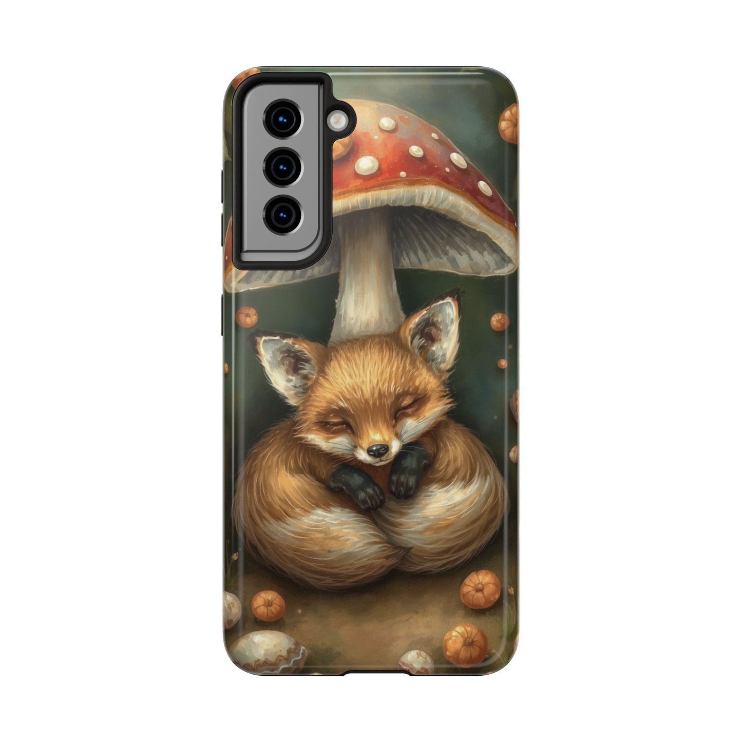Cute Fox & Mushroom Phone Case - Tough Protective Cover