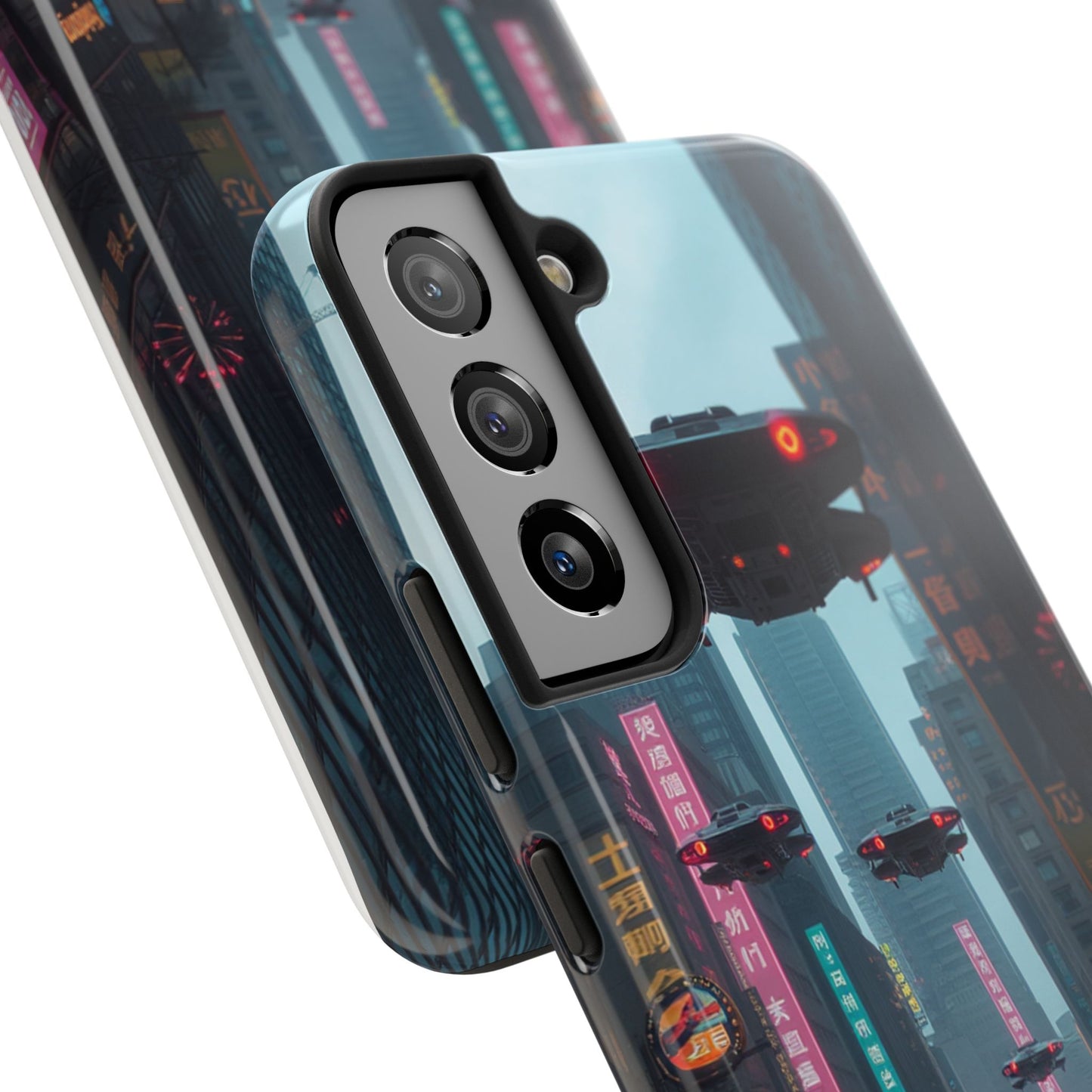Futuristic City Tough Phone Case - Sci-Fi Design for Urban Explorers