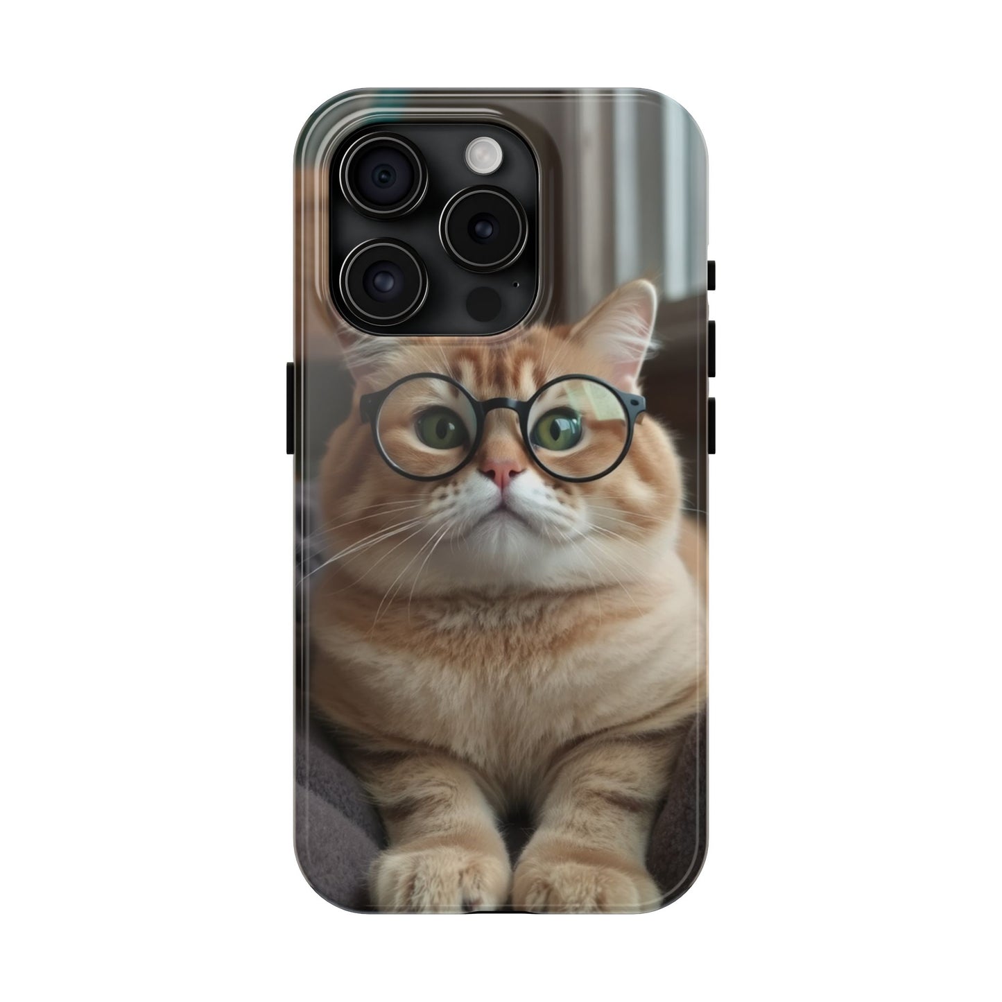 Cute Cat Glasses Tough Phone Case - Fun & Stylish Protection for Cat Lovers
