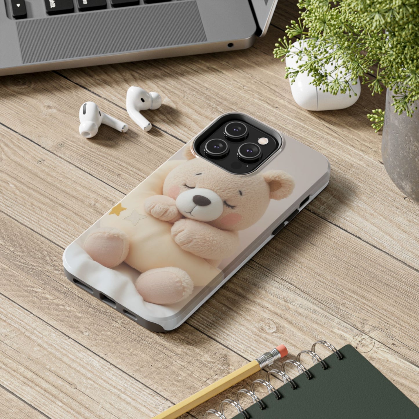Cute Bear Tough Phone Case - Adorable Baby Animal Design for Kids & Adults