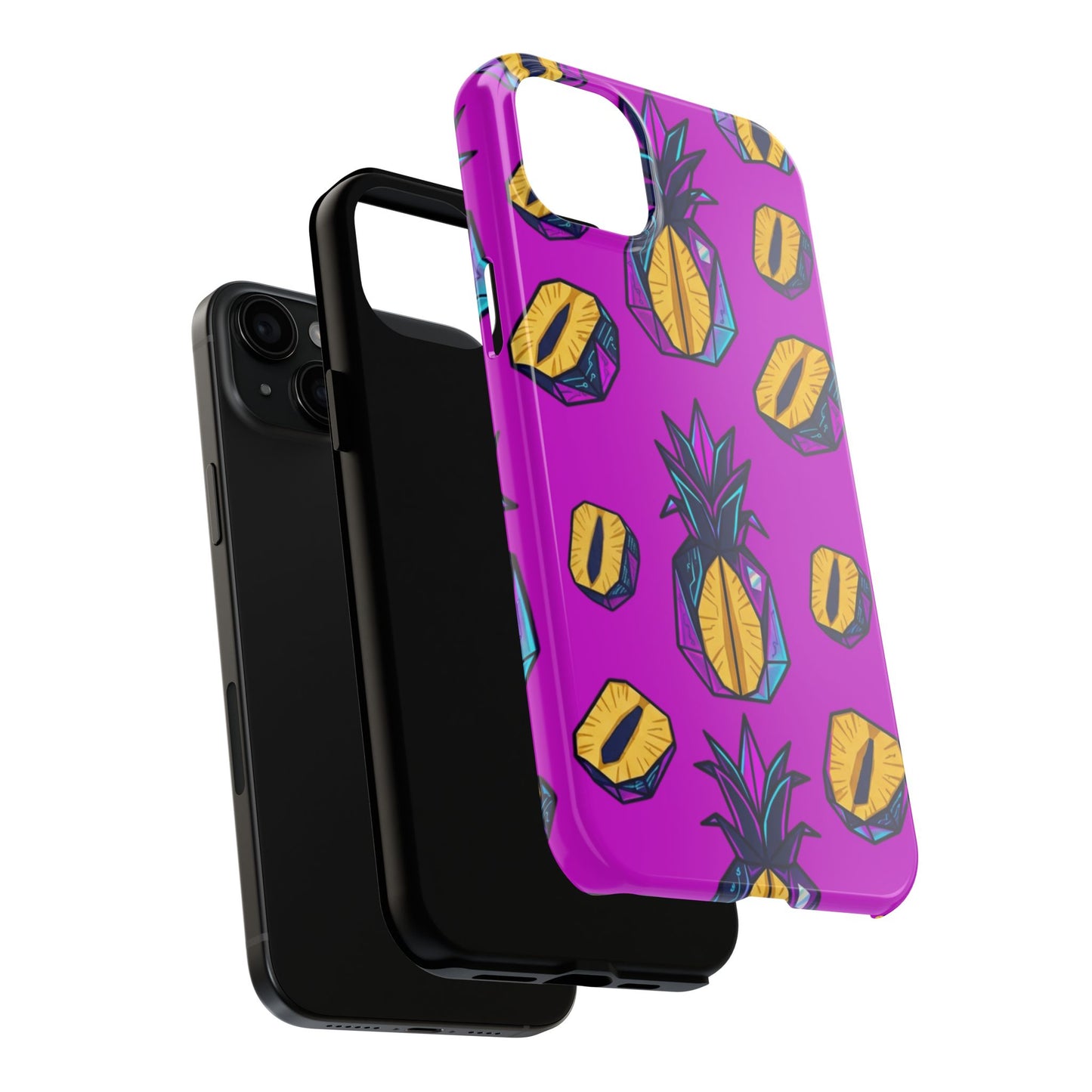Cyberpunk Origami Pineapple iPhone Case