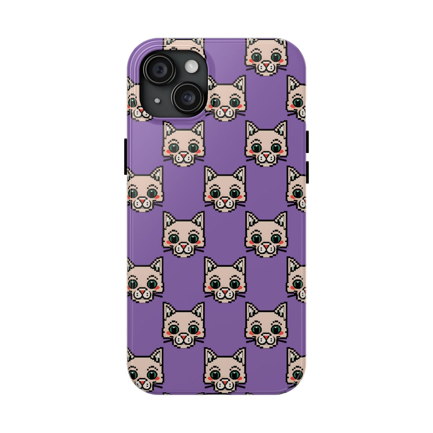 Cute Pixel Cat Tough Phone Case – Fun and Durable Protection for Cat Lovers - for iPhone