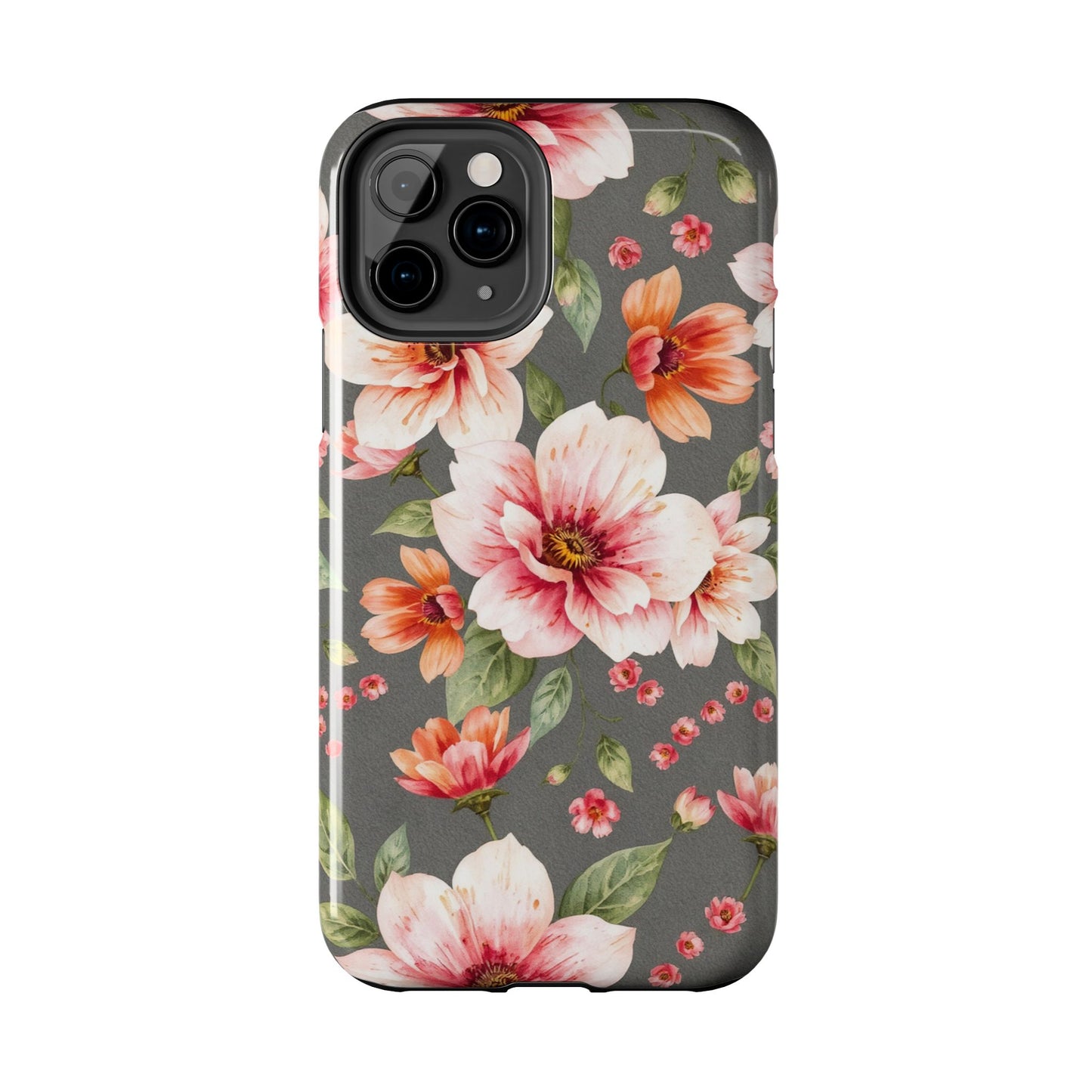 Floral Pink Tough Phone Case - Stylish & Durable Floral Design - for iPhone