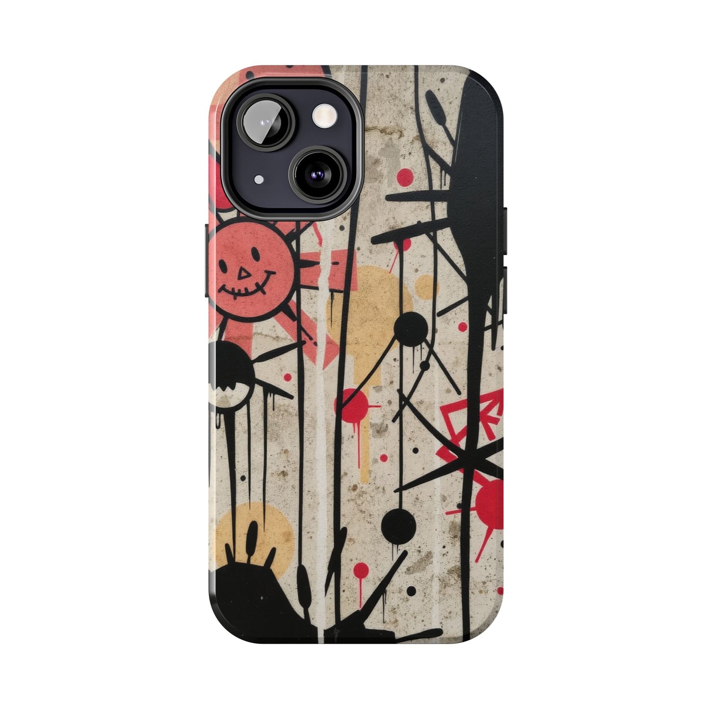 Artistic Tough Phone Case - Abstract Fun Grafitti Design for Protective Style - for iPhone