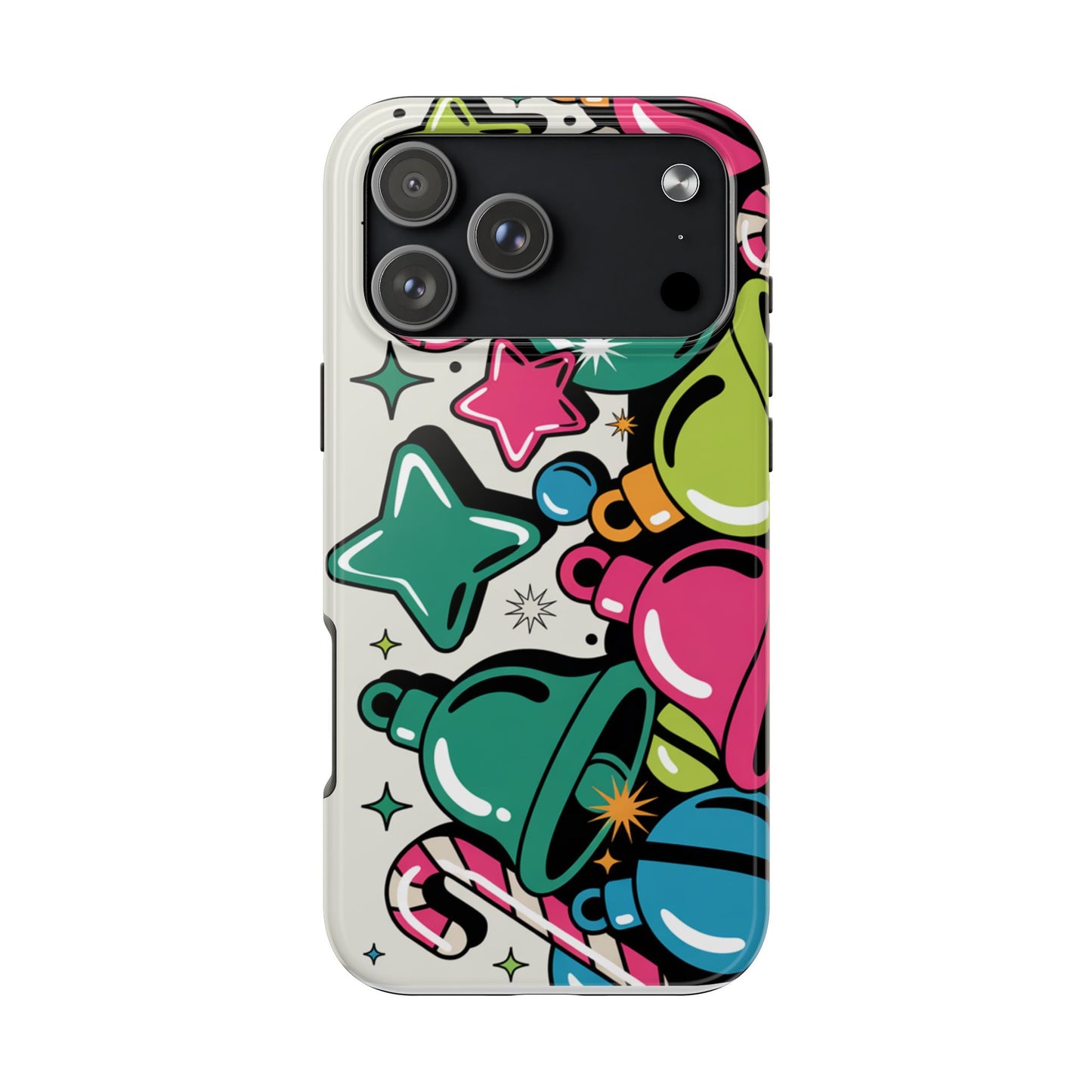 Retro 90's Colorful Bell Pattern Tough Phone Case for iPhones