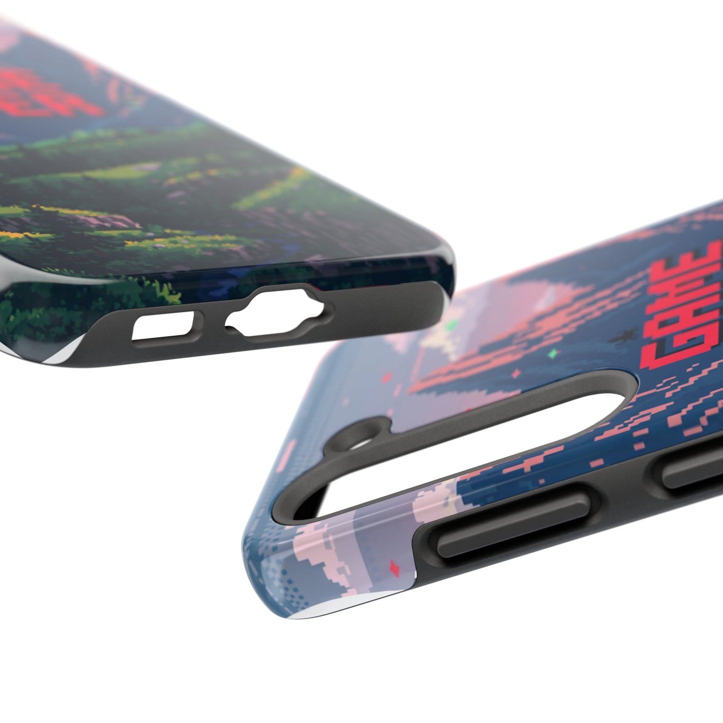 Pixel Art Tough Phone Case - 'Game Over' Design for Gamers