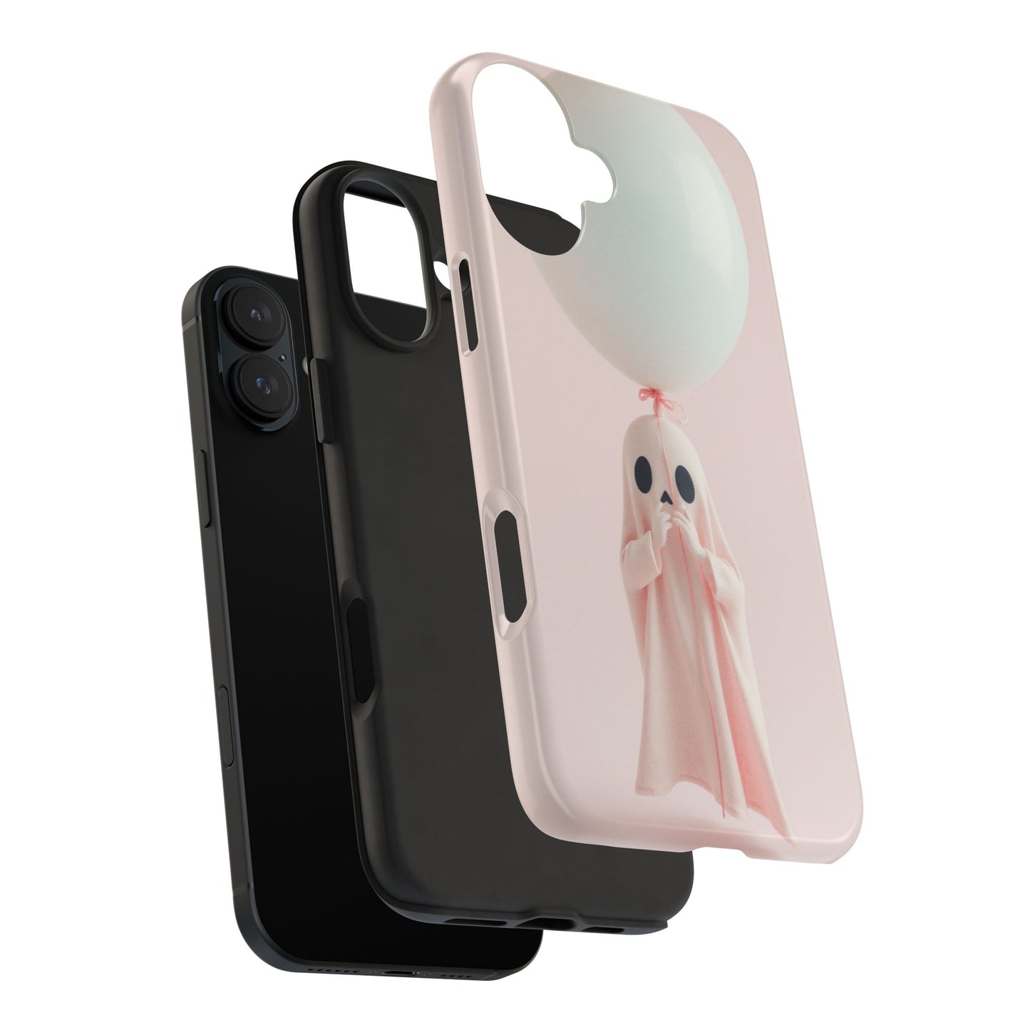 Cute Ghost Phone Case with Balloon - Tough Protection for Spooky Vibes