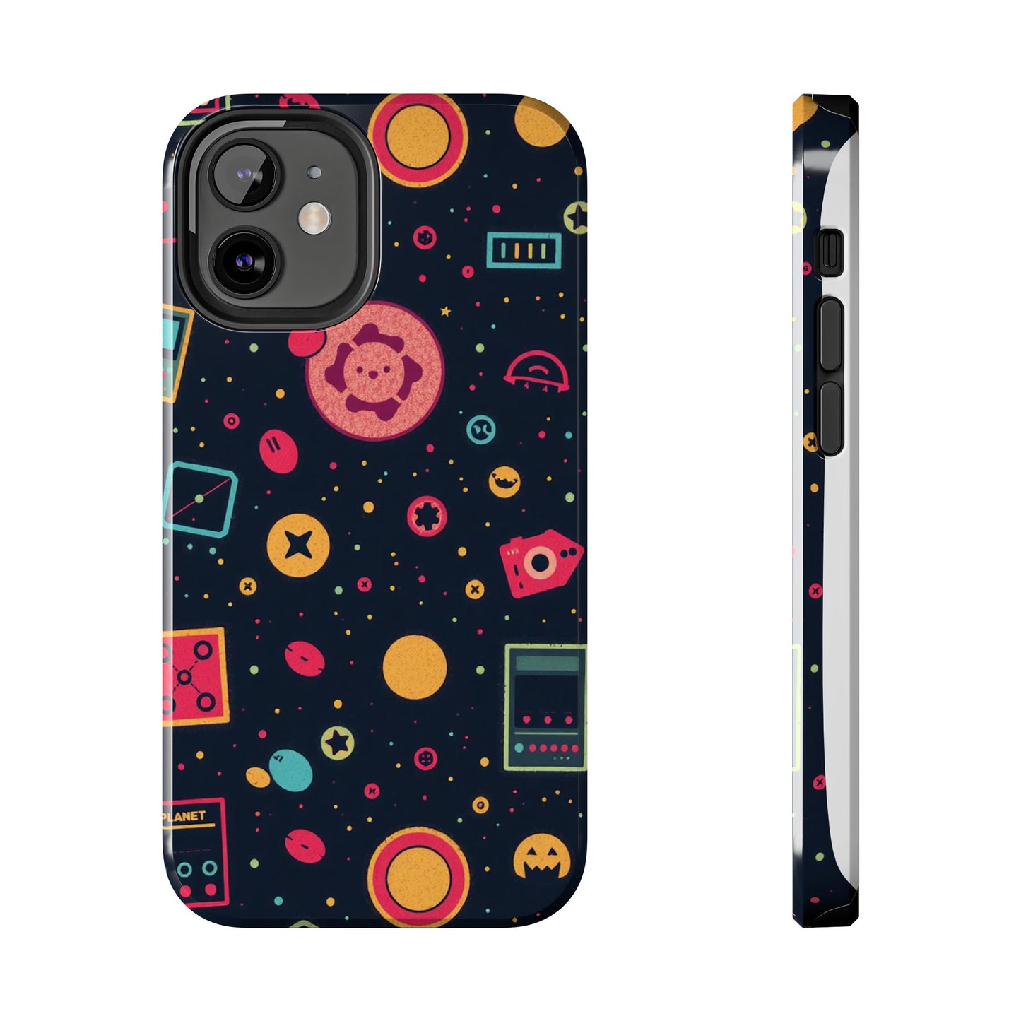 Colorful Space-Themed Tough Phone Case - Fun & Durable Protection for All Ages - for iPhone