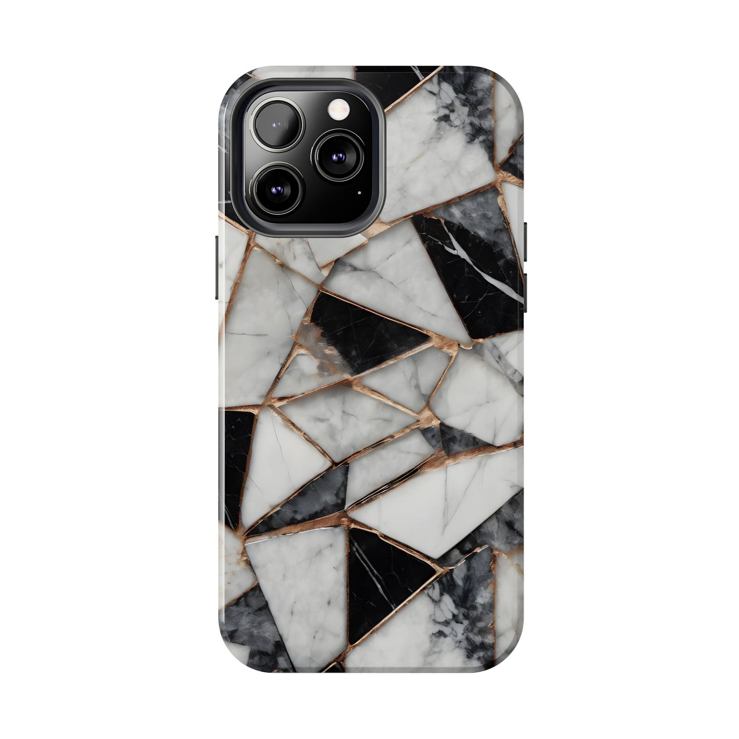 Elegant Marble Tough Phone Case - Stylish Protection for iPhone