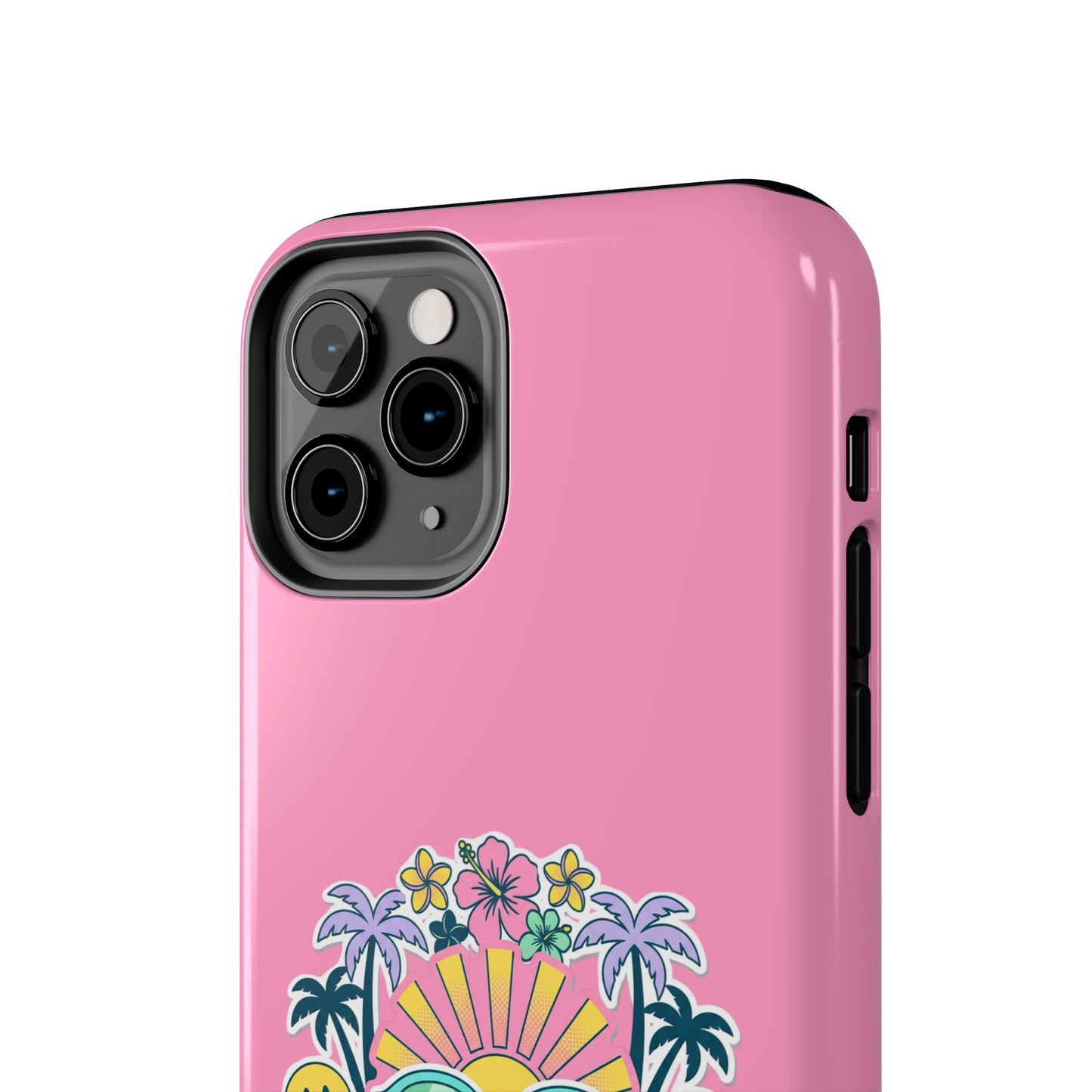 Retro Summer Phone Case — Y2K Palm Trees, Roller Skates & Smiley Collage