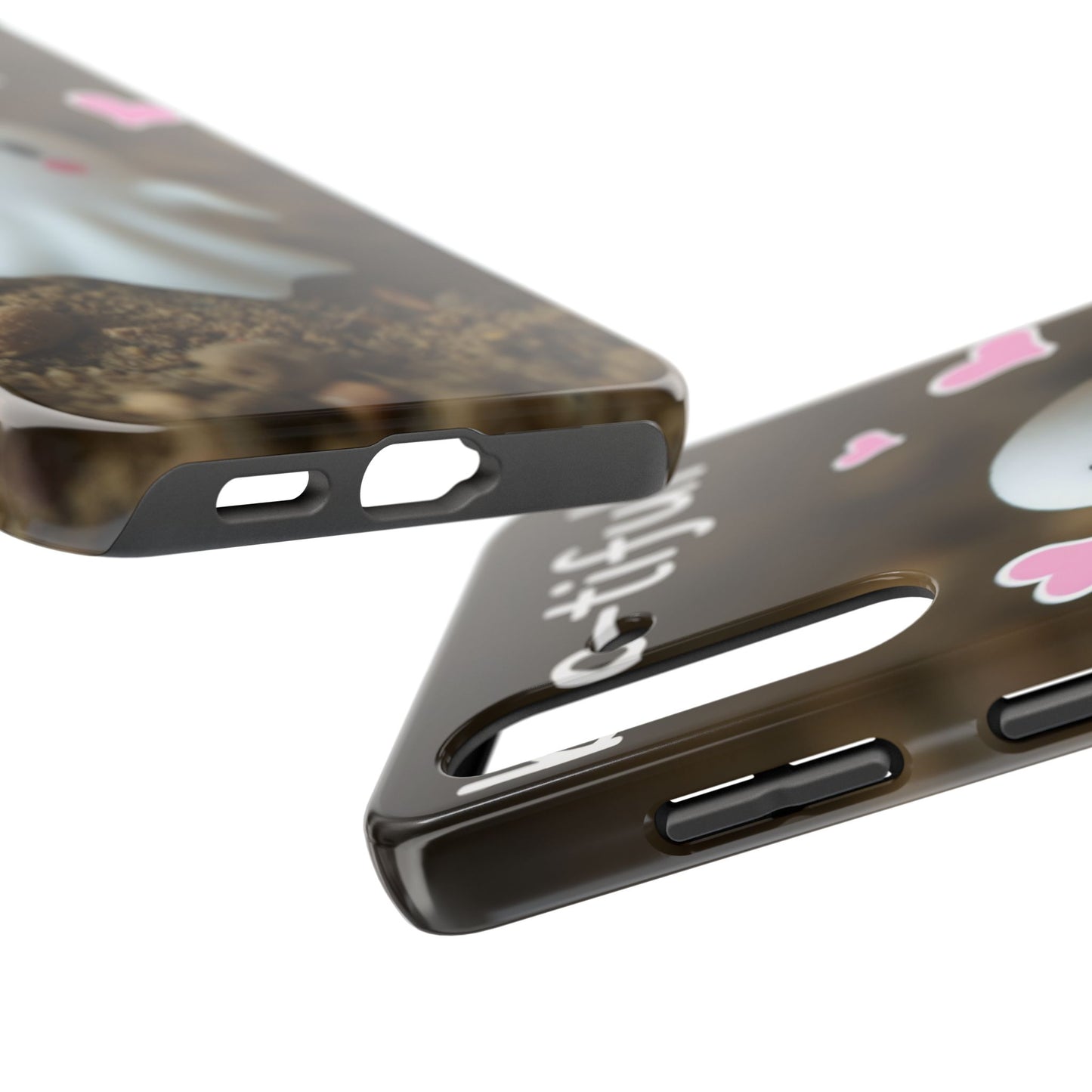 Cute Ghost Tough Phone Case - Beautiful Design with Heart Accents