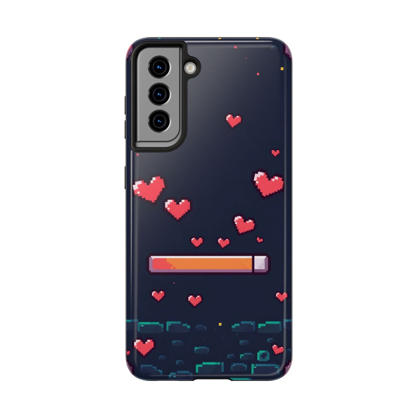 Pixel Heart Tough Phone Case - Retro Gamer Style for Valentine's Day
