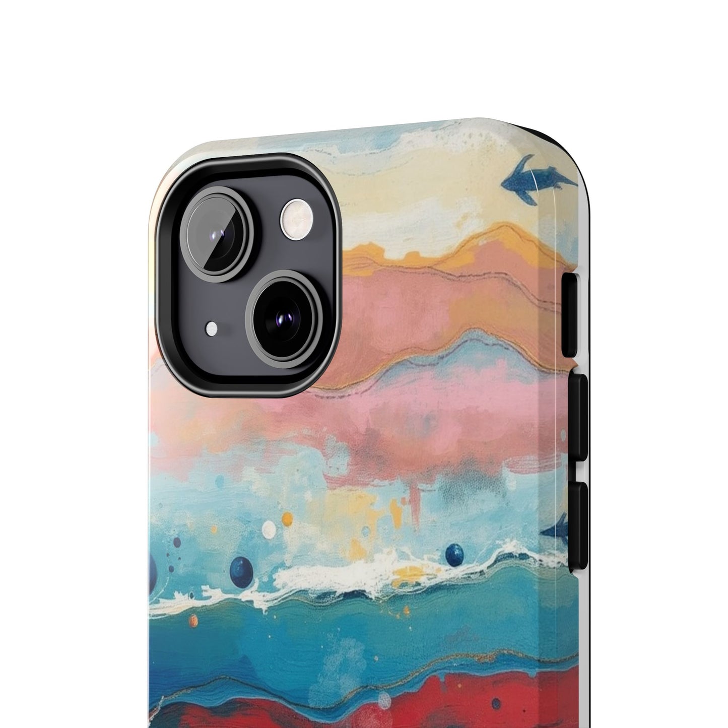 Artistic Tough Phone Case - Vibrant Waves Design for Unique Style